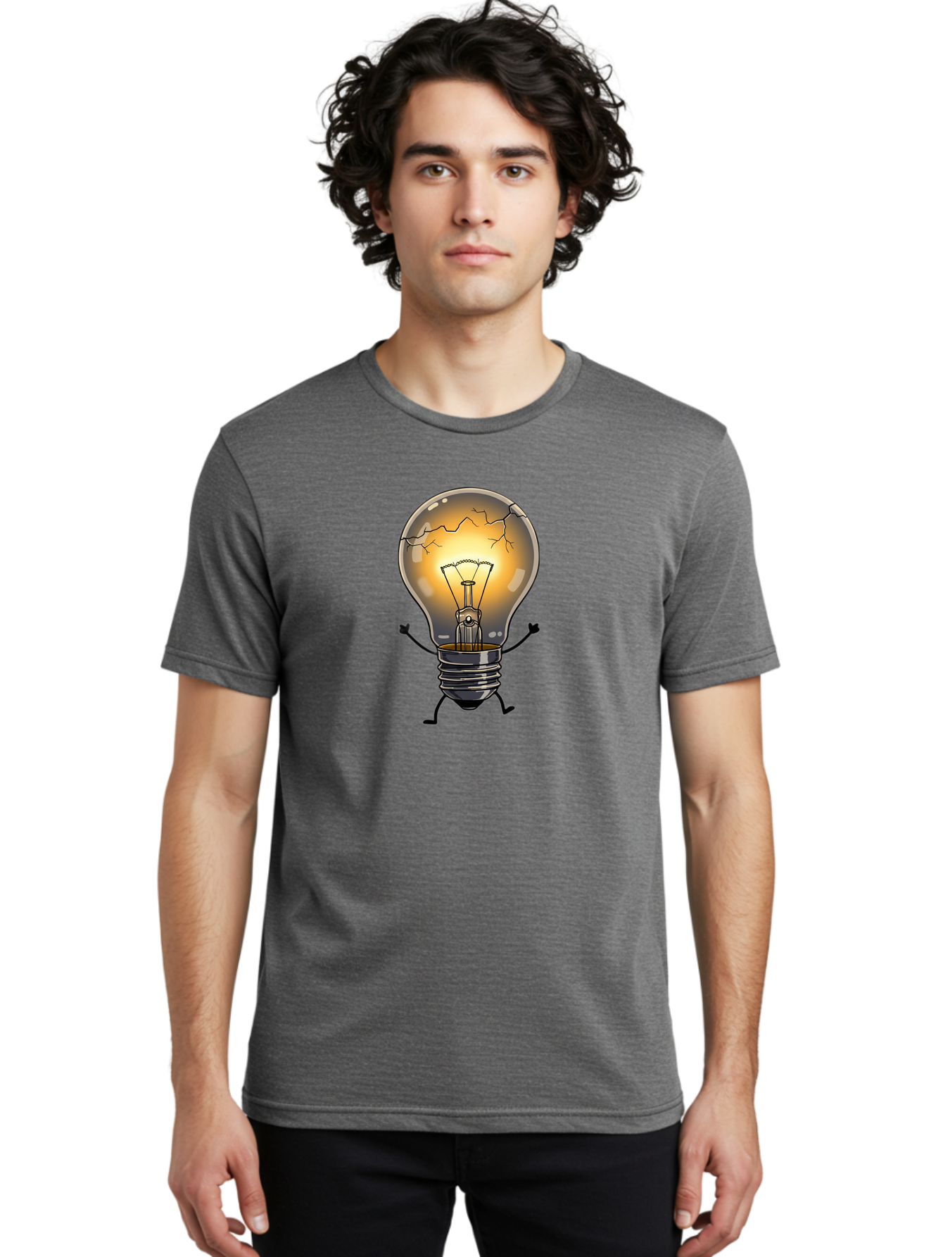 Cracked-Light-Bulb-9 Men'S Graphic Tee, 100% Cotton, Comfortable Casual Summer Wear, Machine Washable, Vintage Camera, Old Camera, Antique Camera, Black Camera, Classic Photography, Photography Equipment, Nostalgic Device, Film Camera, Baf749