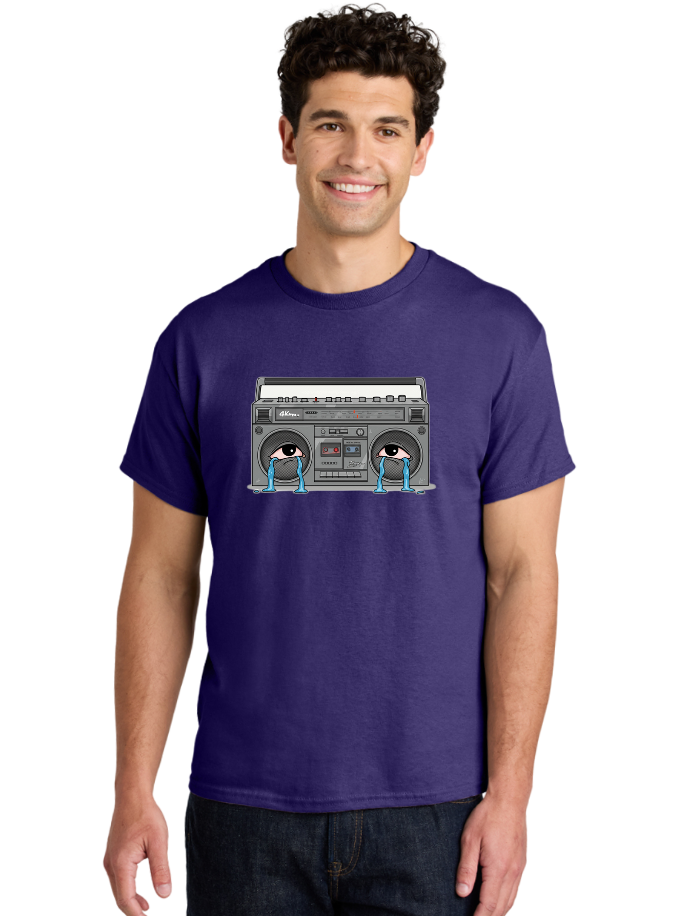 Crying-Boombox Men'S Graphic Tee, 100% Cotton, Comfortable Casual Summer Wear, Machine Washable, Vintage Camera, Old Camera, Antique Camera, Black Camera, Classic Photography, Photography Equipment, Nostalgic Device, Film Camera, Camera Art Baf753