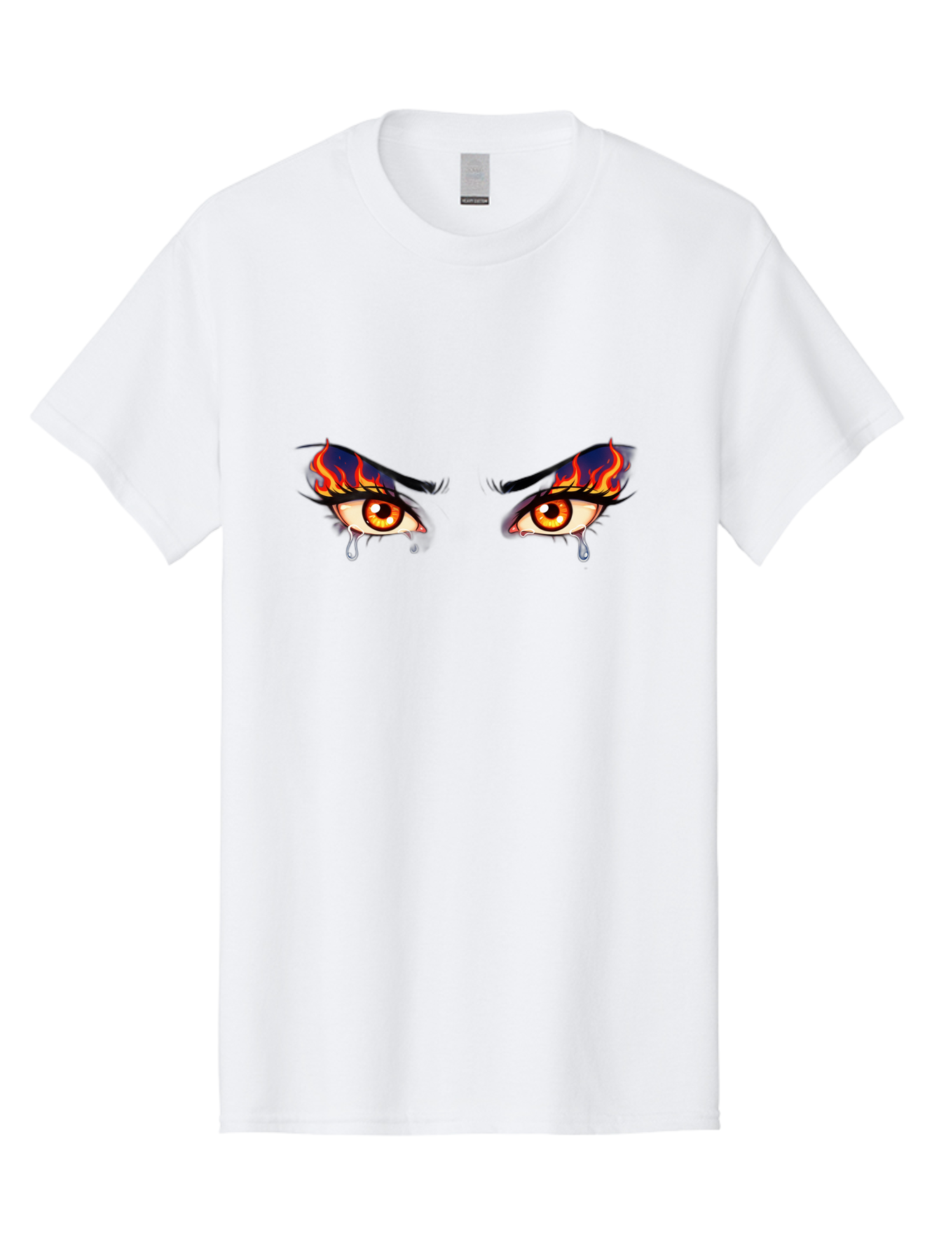 Crying-Eyes-With-Flames Men'S Graphic Tee, 100% Cotton, Comfortable Casual Summer Wear, Machine Washable, Vintage Camera, Old Camera, Antique Camera, Black Camera, Classic Photography, Photography Equipment, Nostalgic Device, Film Camera, Baf768