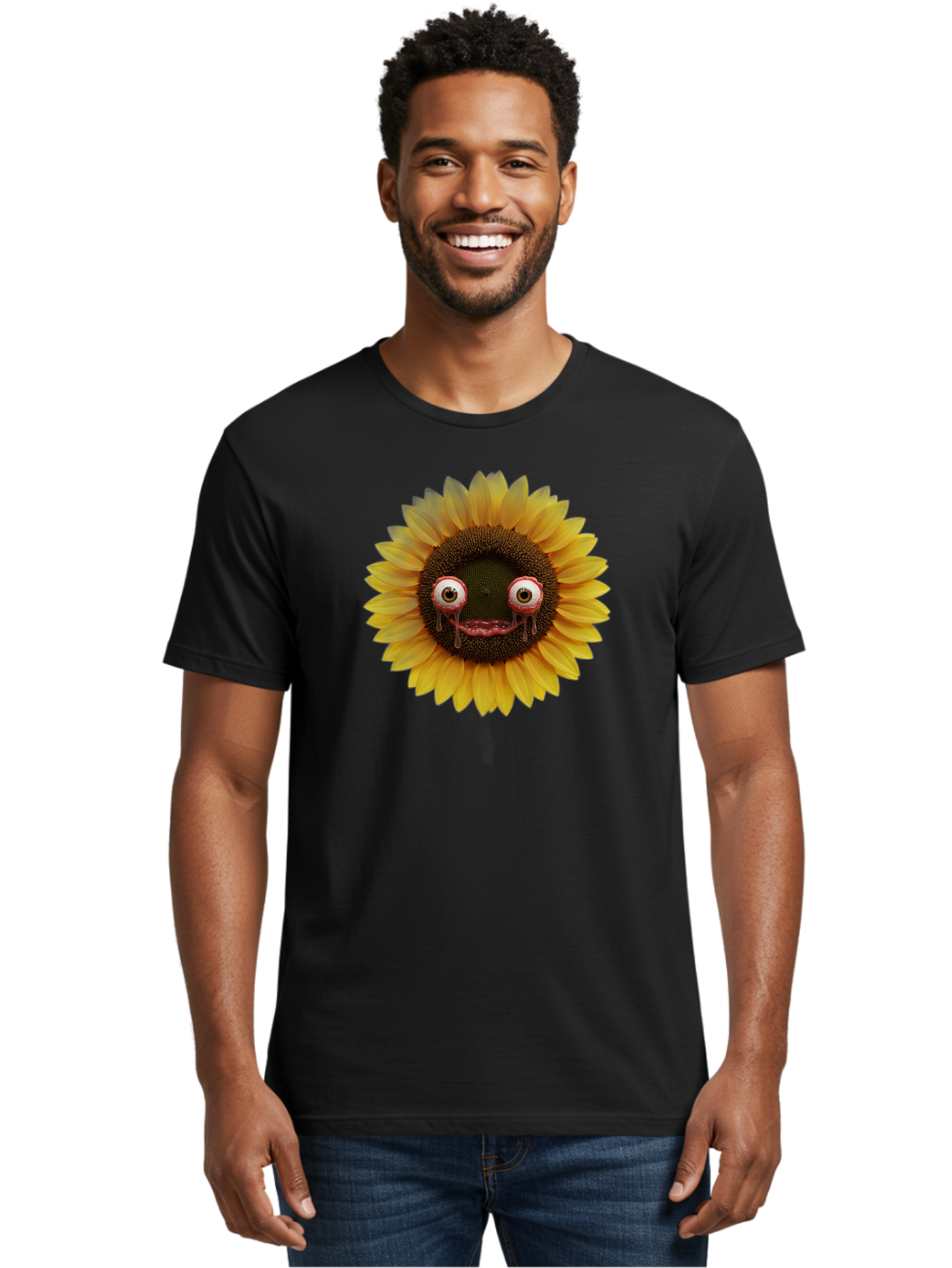 Crying-Sunflower-1 Men'S Graphic Tee, 100% Cotton, Comfortable Casual Summer Wear, Machine Washable, Vintage Camera, Old Camera, Antique Camera, Black Camera, Classic Photography, Photography Equipment, Nostalgic Device, Film Camera, Baf772