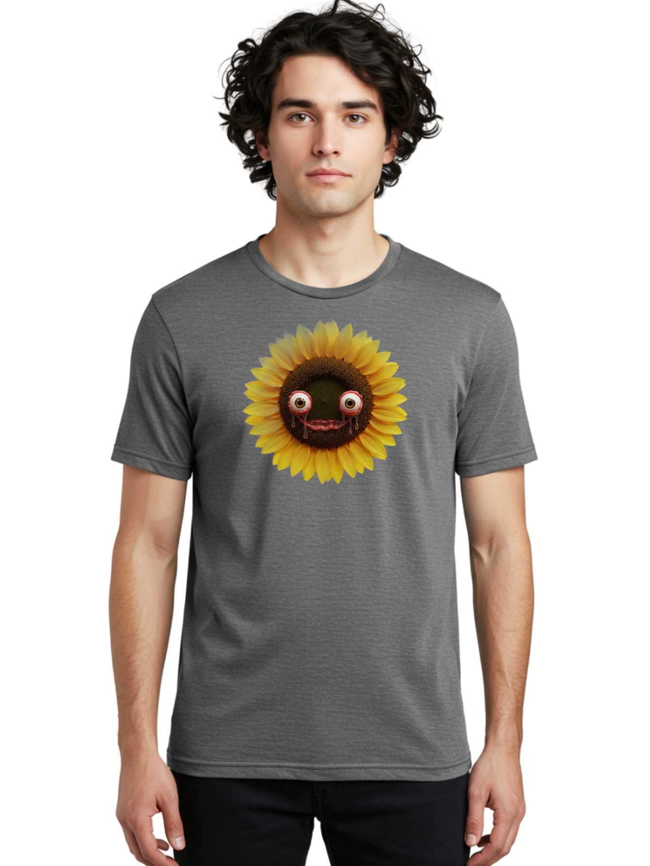 Crying-Sunflower-1 Men'S Graphic Tee, 100% Cotton, Comfortable Casual Summer Wear, Machine Washable, Vintage Camera, Old Camera, Antique Camera, Black Camera, Classic Photography, Photography Equipment, Nostalgic Device, Film Camera, Baf772