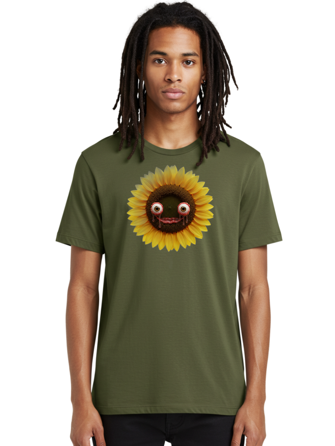 Crying-Sunflower-1 Men'S Graphic Tee, 100% Cotton, Comfortable Casual Summer Wear, Machine Washable, Vintage Camera, Old Camera, Antique Camera, Black Camera, Classic Photography, Photography Equipment, Nostalgic Device, Film Camera, Baf772