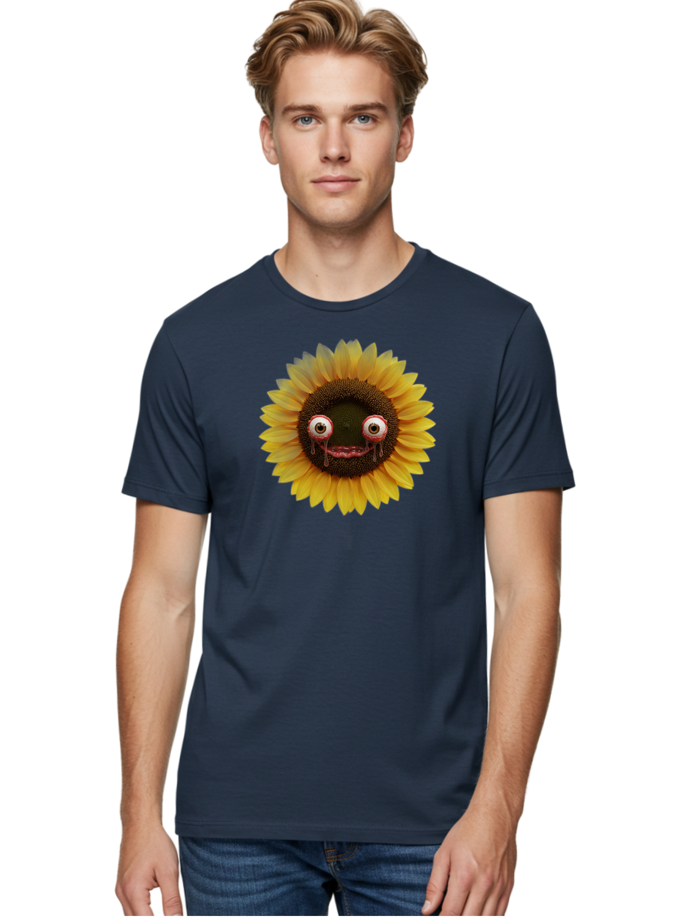 Crying-Sunflower-1 Men'S Graphic Tee, 100% Cotton, Comfortable Casual Summer Wear, Machine Washable, Vintage Camera, Old Camera, Antique Camera, Black Camera, Classic Photography, Photography Equipment, Nostalgic Device, Film Camera, Baf772