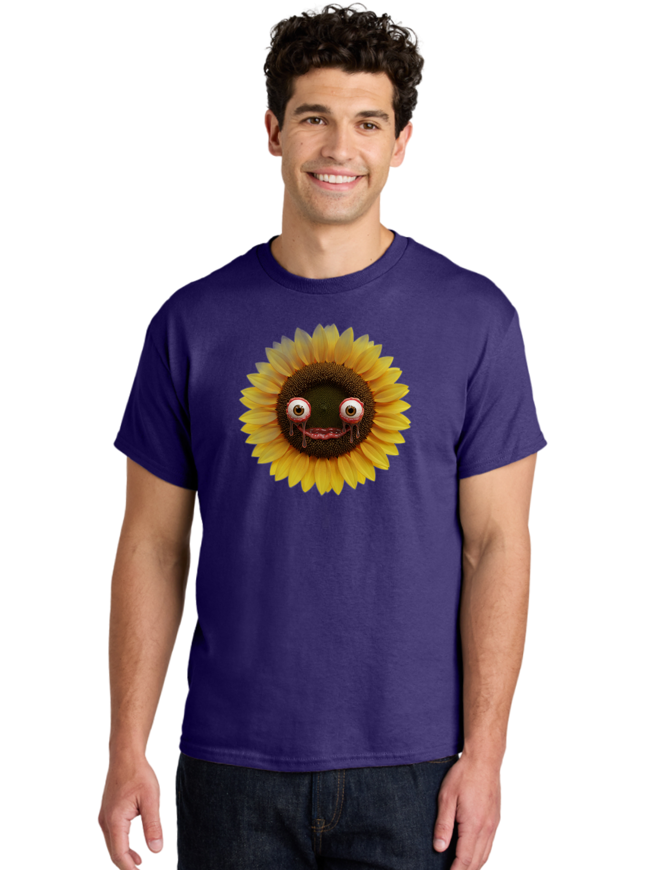 Crying-Sunflower-1 Men'S Graphic Tee, 100% Cotton, Comfortable Casual Summer Wear, Machine Washable, Vintage Camera, Old Camera, Antique Camera, Black Camera, Classic Photography, Photography Equipment, Nostalgic Device, Film Camera, Baf772