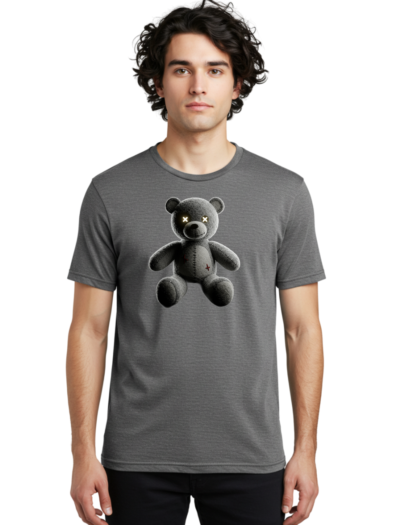 Cursed-Black-Teddy-Bear Men'S Graphic Tee, 100% Cotton, Comfortable Casual Summer Wear, Machine Washable, Vintage Camera, Old Camera, Antique Camera, Black Camera, Classic Photography, Photography Equipment, Nostalgic Device, Film Camera, Baf774