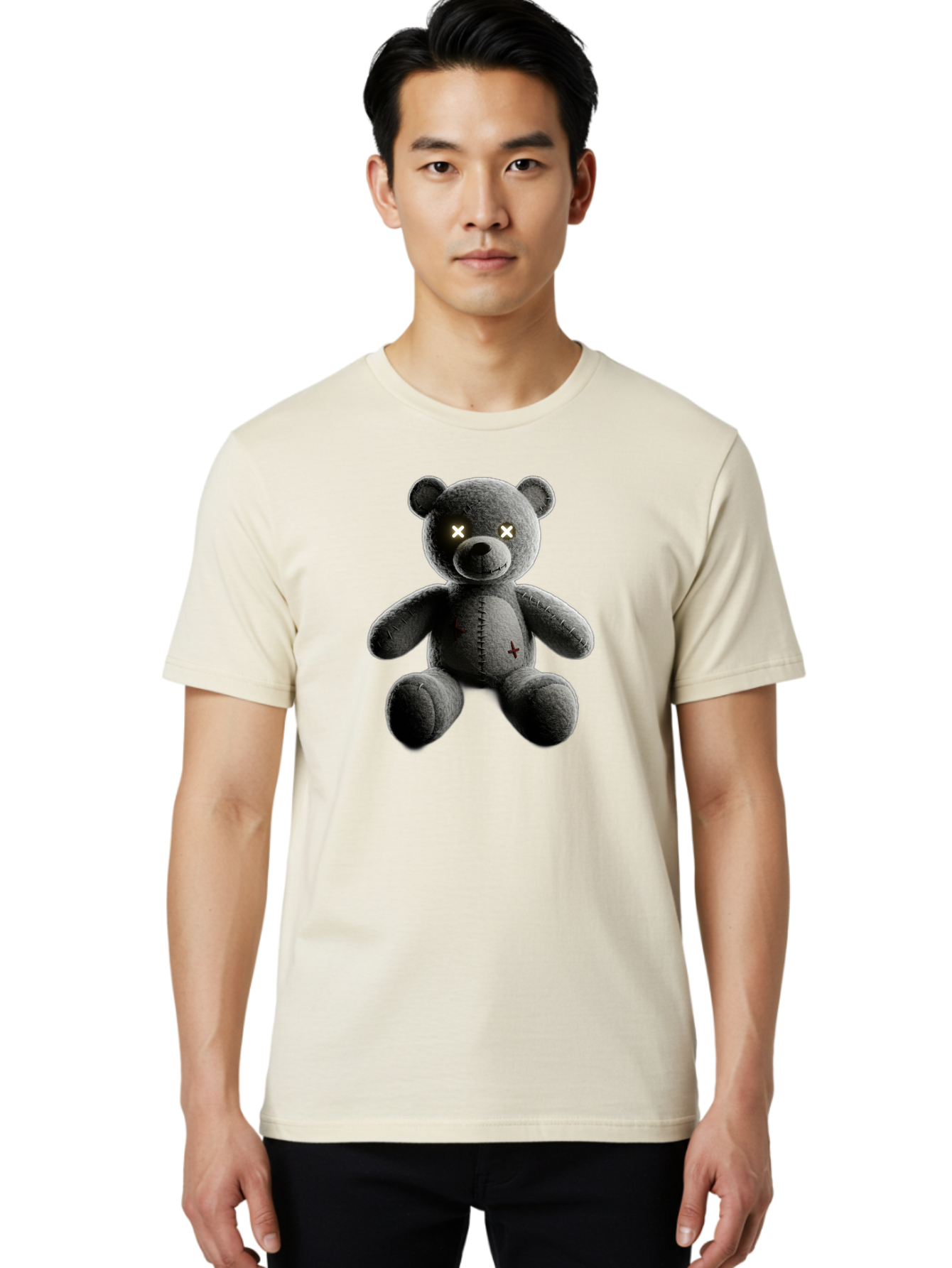 Cursed-Black-Teddy-Bear Men'S Graphic Tee, 100% Cotton, Comfortable Casual Summer Wear, Machine Washable, Vintage Camera, Old Camera, Antique Camera, Black Camera, Classic Photography, Photography Equipment, Nostalgic Device, Film Camera, Baf774