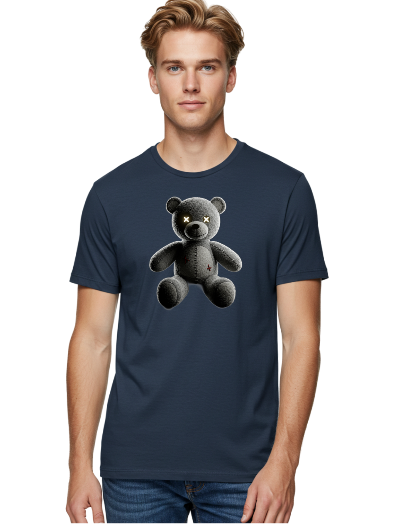 Cursed-Black-Teddy-Bear Men'S Graphic Tee, 100% Cotton, Comfortable Casual Summer Wear, Machine Washable, Vintage Camera, Old Camera, Antique Camera, Black Camera, Classic Photography, Photography Equipment, Nostalgic Device, Film Camera, Baf774
