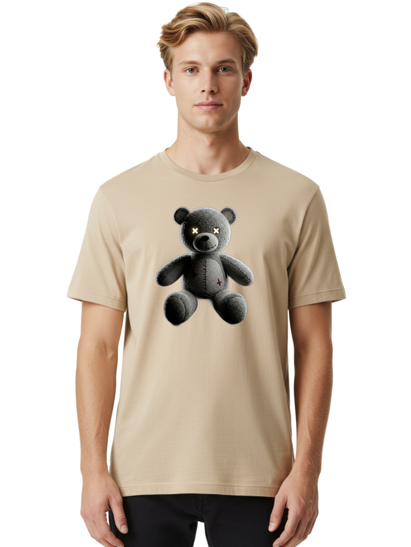 Cursed-Black-Teddy-Bear Men'S Graphic Tee, 100% Cotton, Comfortable Casual Summer Wear, Machine Washable, Vintage Camera, Old Camera, Antique Camera, Black Camera, Classic Photography, Photography Equipment, Nostalgic Device, Film Camera, Baf774