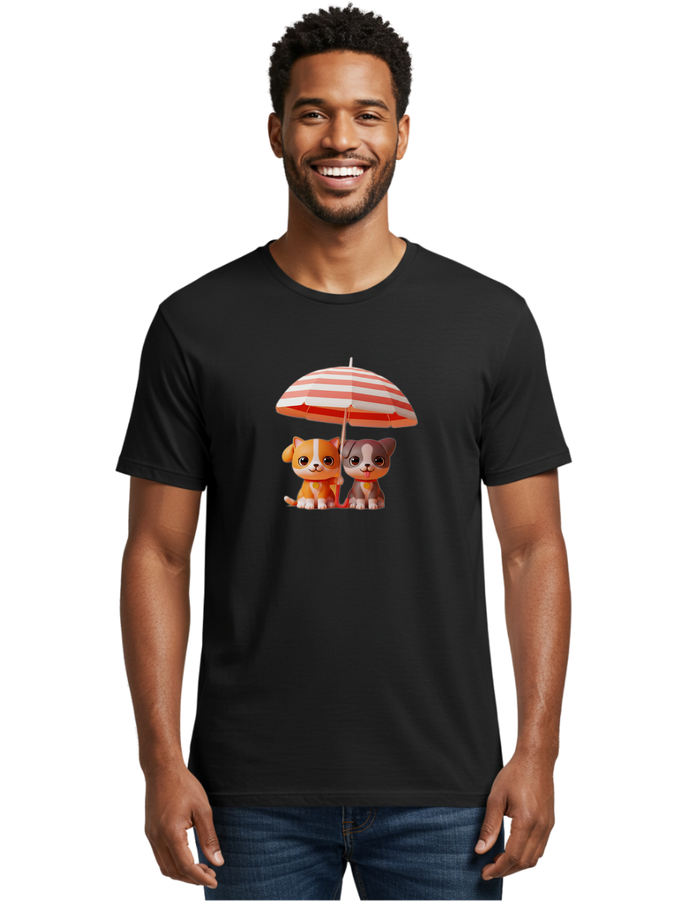 Cute-Puppies-Under-Umbrella Men'S Graphic Tee, 100% Cotton, Comfortable Casual Summer Wear, Machine Washable, Vintage Camera, Old Camera, Antique Camera, Black Camera, Classic Photography, Photography Equipment, Nostalgic Device, Film Camera, Baf775