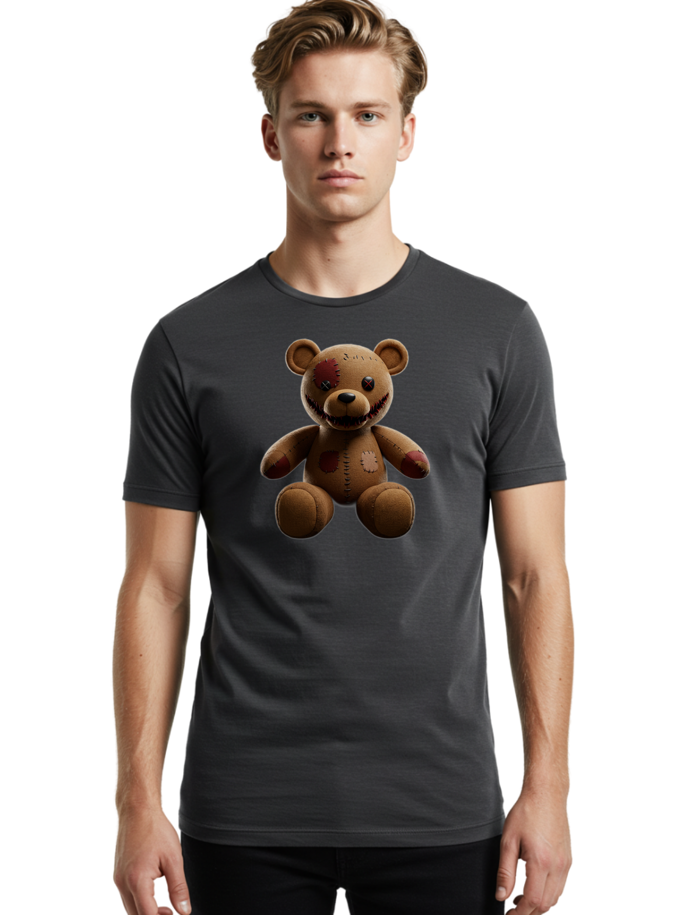 Damaged-Teddy-Bear Men'S Graphic Tee, 100% Cotton, Comfortable Casual Summer Wear, Machine Washable, Vintage Camera, Old Camera, Antique Camera, Black Camera, Classic Photography, Photography Equipment, Nostalgic Device, Film Camera, Baf778