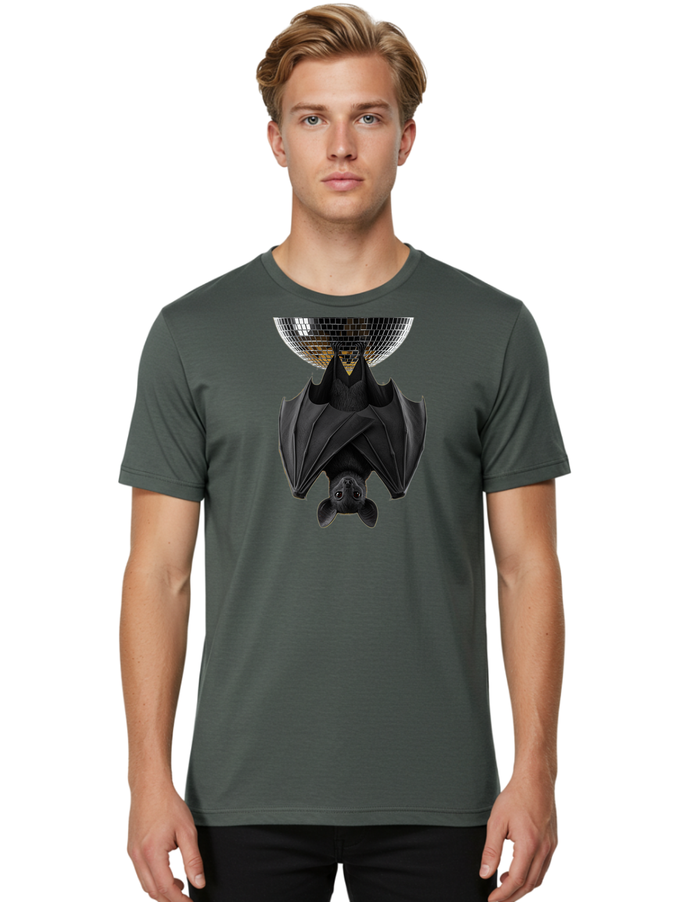 Disco-Bat-2 Men'S Graphic Tee, 100% Cotton, Comfortable Casual Summer Wear, Machine Washable, Vintage Camera, Old Camera, Antique Camera, Black Camera, Classic Photography, Photography Equipment, Nostalgic Device, Film Camera, Camera Art Baf788