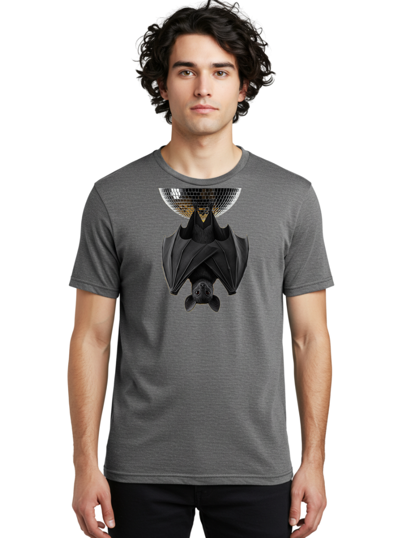 Disco-Bat-2 Men'S Graphic Tee, 100% Cotton, Comfortable Casual Summer Wear, Machine Washable, Vintage Camera, Old Camera, Antique Camera, Black Camera, Classic Photography, Photography Equipment, Nostalgic Device, Film Camera, Camera Art Baf788