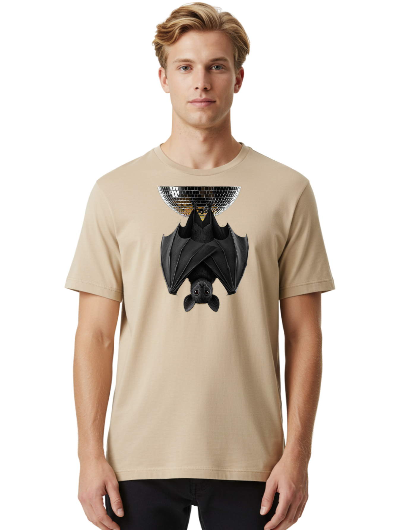 Disco-Bat-2 Men'S Graphic Tee, 100% Cotton, Comfortable Casual Summer Wear, Machine Washable, Vintage Camera, Old Camera, Antique Camera, Black Camera, Classic Photography, Photography Equipment, Nostalgic Device, Film Camera, Camera Art Baf788