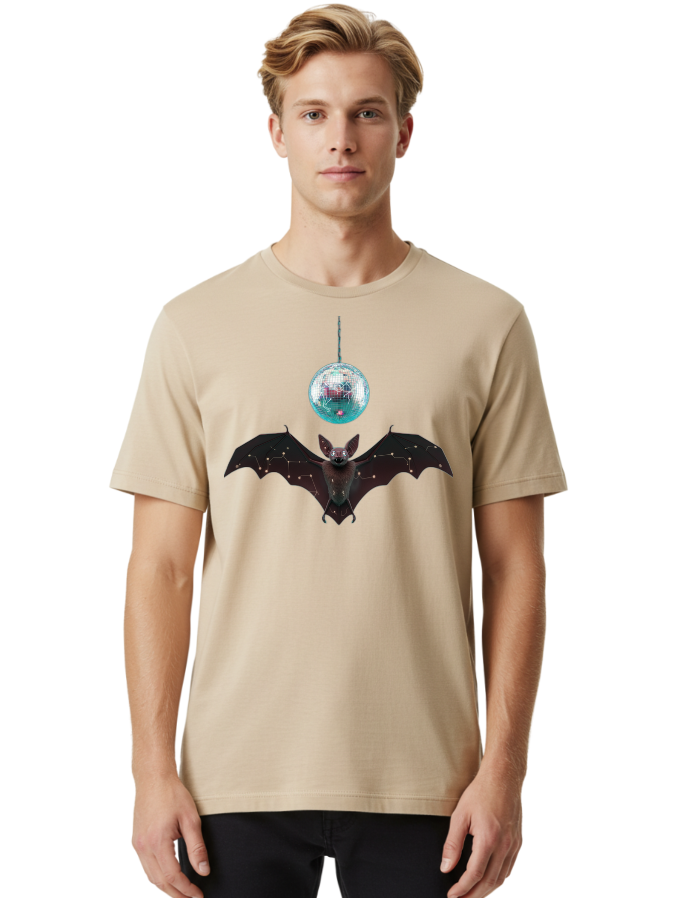 Disco-Bat-4 Men'S Graphic Tee, 100% Cotton, Comfortable Casual Summer Wear, Machine Washable, Vintage Camera, Old Camera, Antique Camera, Black Camera, Classic Photography, Photography Equipment, Nostalgic Device, Film Camera, Camera Art Baf790