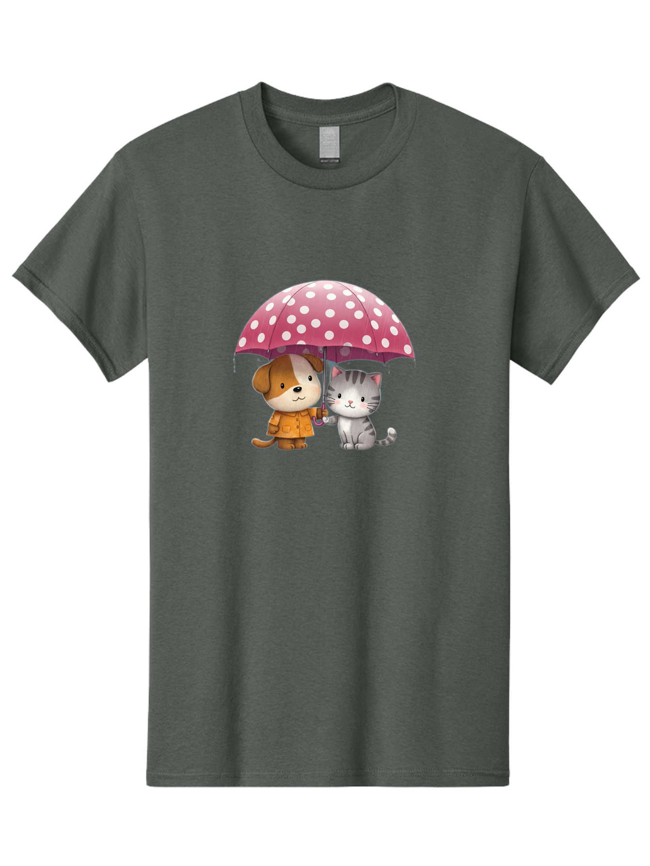 Dog-And-Cat-Under-Polka-Dot-Umbrella Men'S Graphic Tee, 100% Cotton, Comfortable Casual Summer Wear, Machine Washable, Vintage Camera, Old Camera, Antique Camera, Black Camera, Classic Photography, Photography Equipment, Nostalgic Device, Baf797