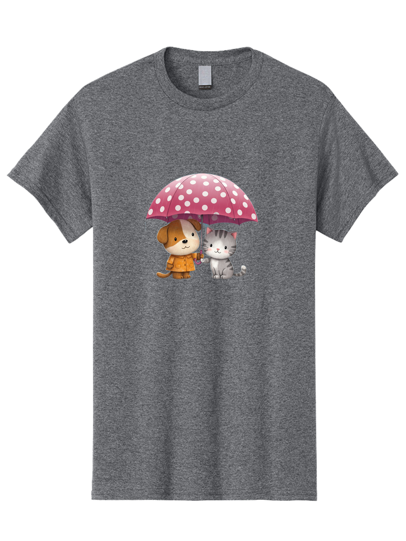 Dog-And-Cat-Under-Polka-Dot-Umbrella Men'S Graphic Tee, 100% Cotton, Comfortable Casual Summer Wear, Machine Washable, Vintage Camera, Old Camera, Antique Camera, Black Camera, Classic Photography, Photography Equipment, Nostalgic Device, Baf797