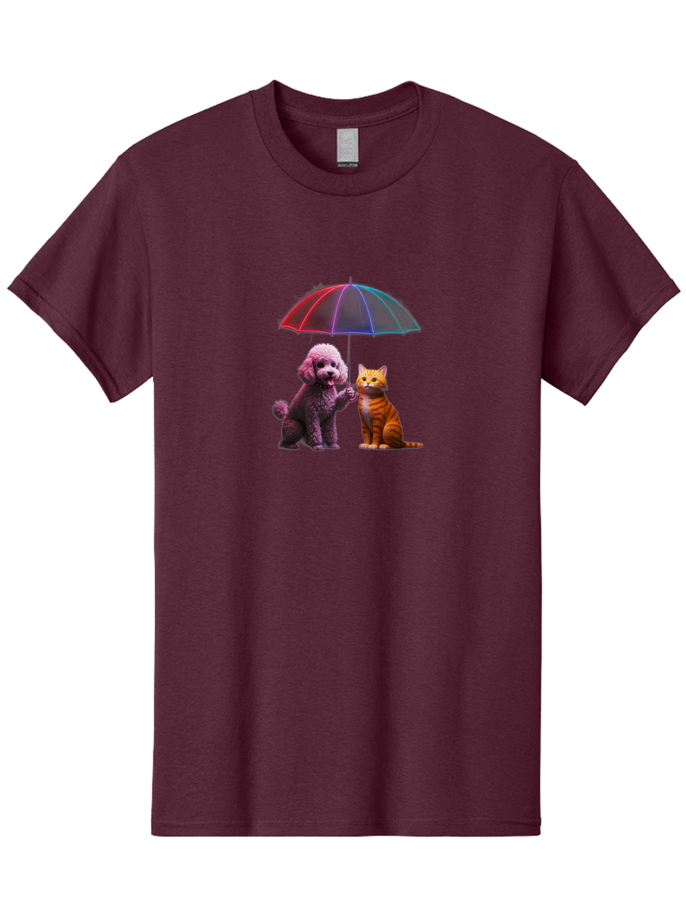 Dog-And-Cat-Under-Umbrella Men'S Graphic Tee, 100% Cotton, Comfortable Casual Summer Wear, Machine Washable, Vintage Camera, Old Camera, Antique Camera, Black Camera, Classic Photography, Photography Equipment, Nostalgic Device, Film Camera, Baf798