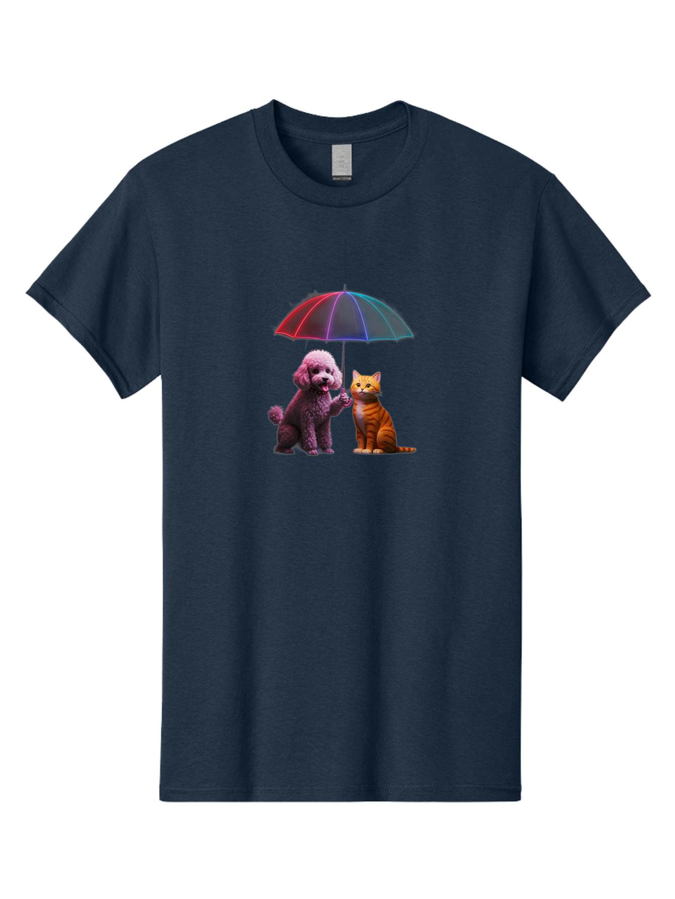 Dog-And-Cat-Under-Umbrella Men'S Graphic Tee, 100% Cotton, Comfortable Casual Summer Wear, Machine Washable, Vintage Camera, Old Camera, Antique Camera, Black Camera, Classic Photography, Photography Equipment, Nostalgic Device, Film Camera, Baf798