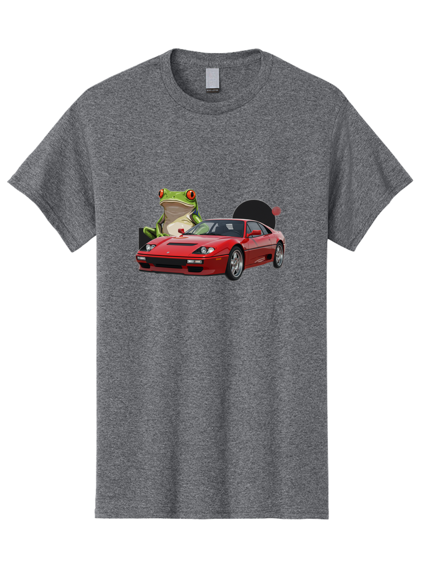 Ferrari-With-Frog-1 Men'S Graphic Tee, 100% Cotton, Comfortable Casual Summer Wear, Machine Washable, Vintage Camera, Old Camera, Antique Camera, Black Camera, Classic Photography, Photography Equipment, Nostalgic Device, Film Camera, Baf805