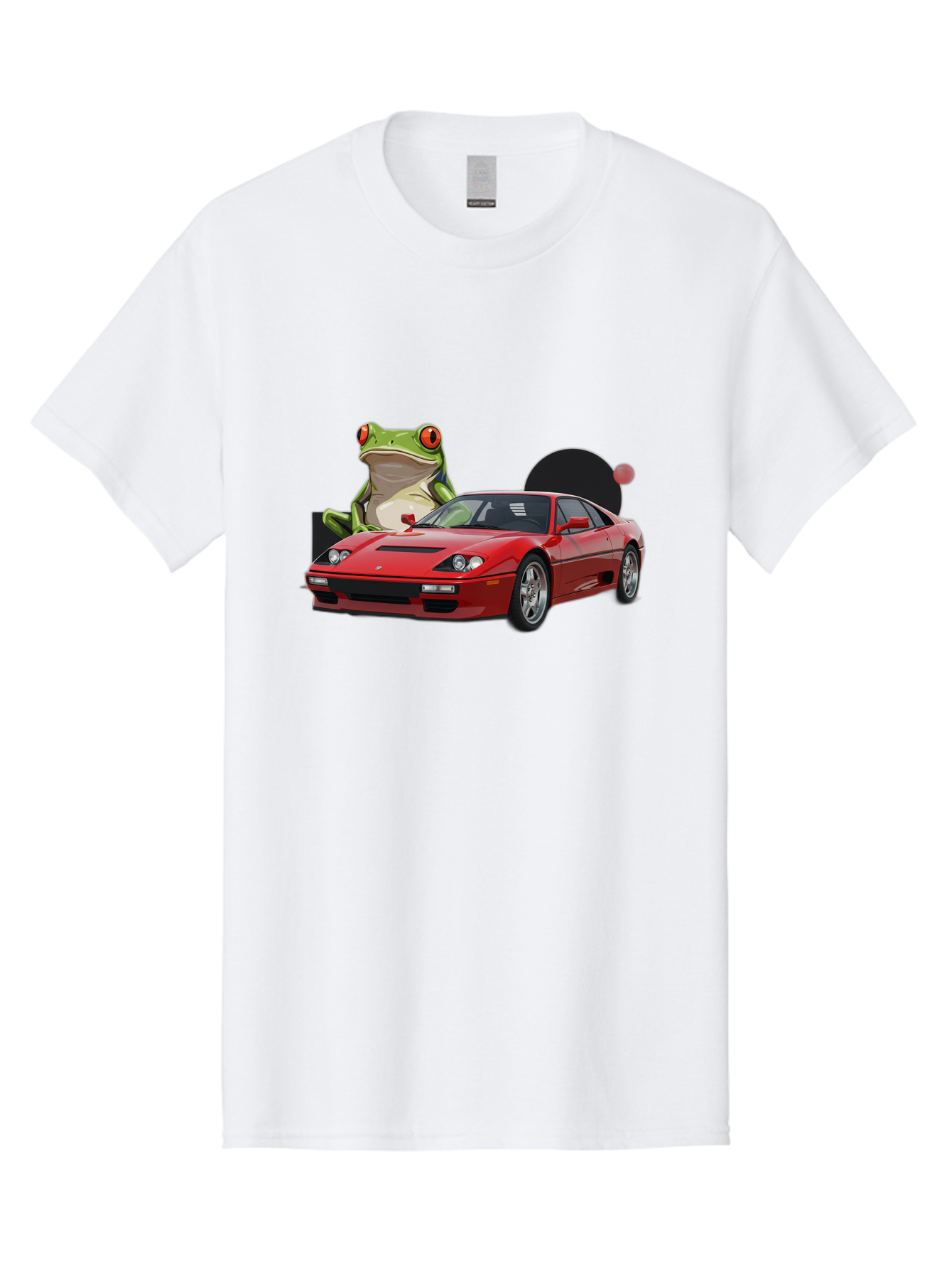 Ferrari-With-Frog-1 Men'S Graphic Tee, 100% Cotton, Comfortable Casual Summer Wear, Machine Washable, Vintage Camera, Old Camera, Antique Camera, Black Camera, Classic Photography, Photography Equipment, Nostalgic Device, Film Camera, Baf805
