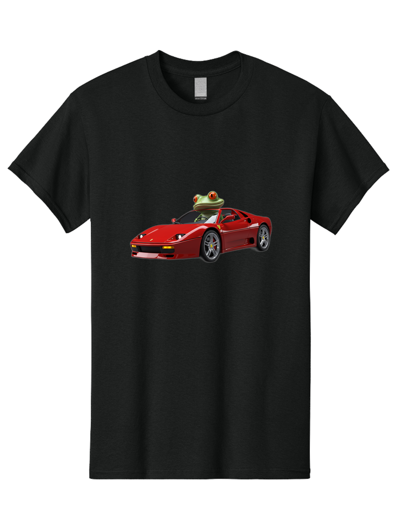 Ferrari-With-Frog-2 Men'S Graphic Tee, 100% Cotton, Comfortable Casual Summer Wear, Machine Washable, Vintage Camera, Old Camera, Antique Camera, Black Camera, Classic Photography, Photography Equipment, Nostalgic Device, Film Camera, Baf806
