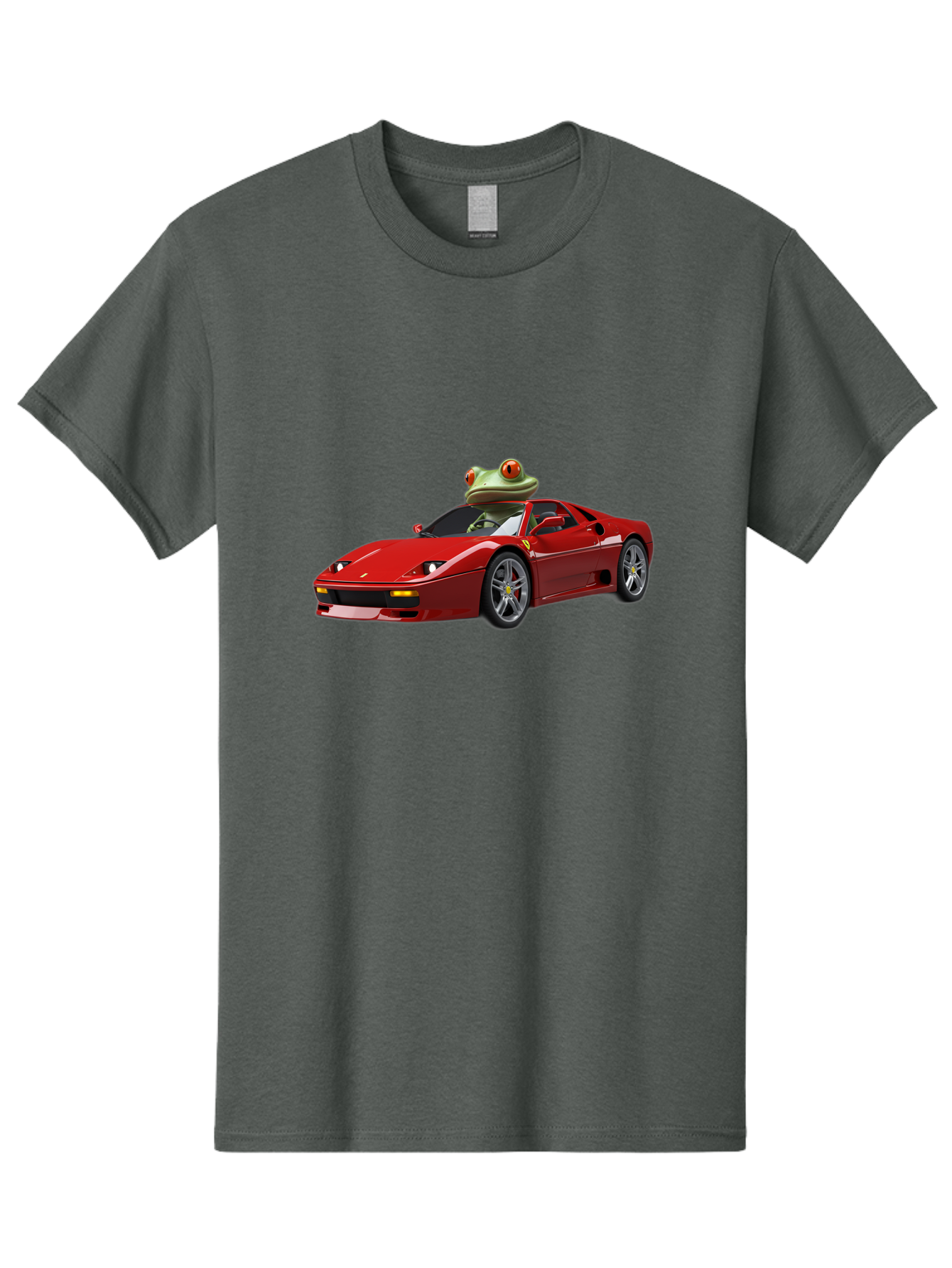Ferrari-With-Frog-2 Men'S Graphic Tee, 100% Cotton, Comfortable Casual Summer Wear, Machine Washable, Vintage Camera, Old Camera, Antique Camera, Black Camera, Classic Photography, Photography Equipment, Nostalgic Device, Film Camera, Baf806