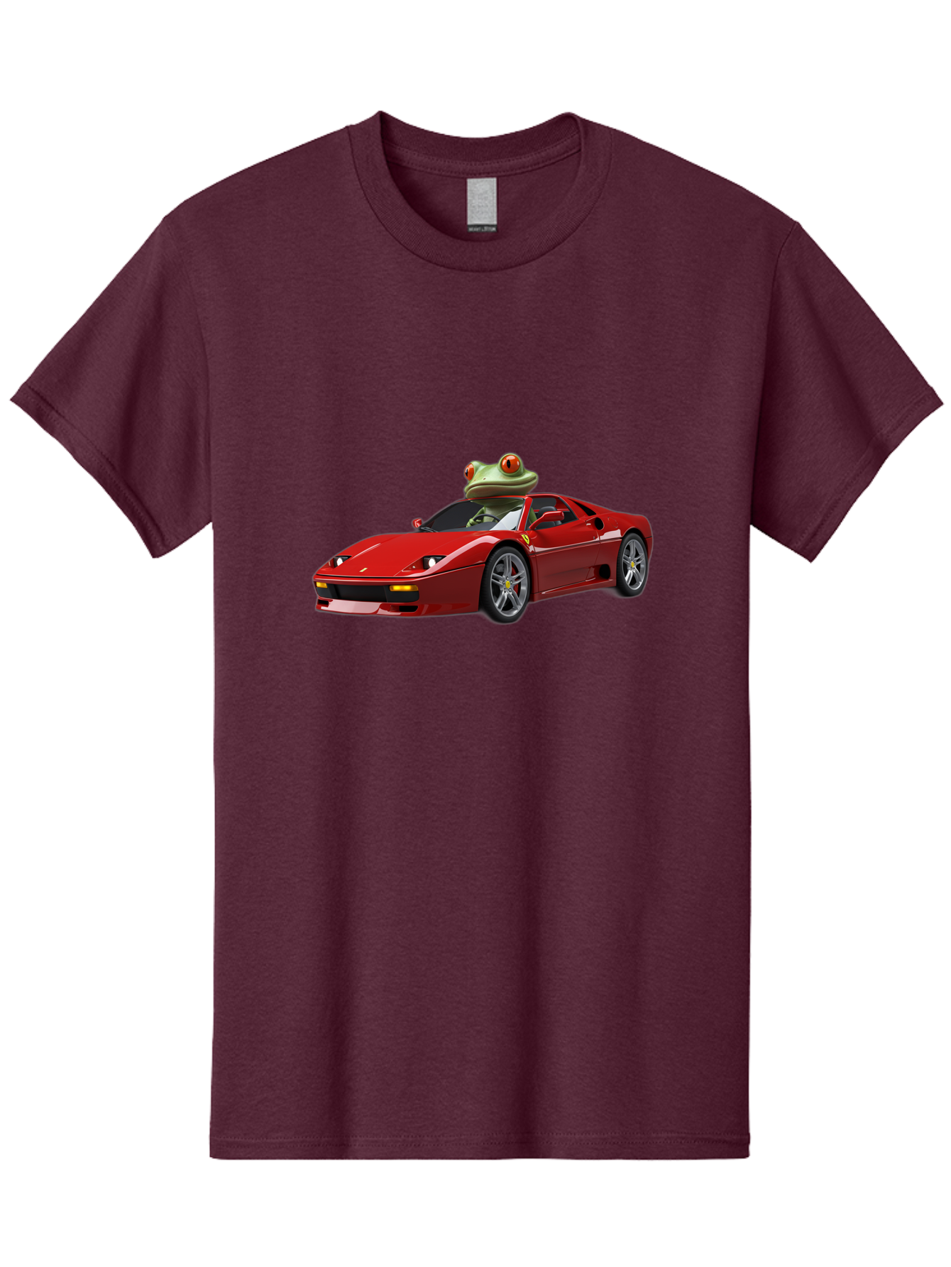 Ferrari-With-Frog-2 Men'S Graphic Tee, 100% Cotton, Comfortable Casual Summer Wear, Machine Washable, Vintage Camera, Old Camera, Antique Camera, Black Camera, Classic Photography, Photography Equipment, Nostalgic Device, Film Camera, Baf806