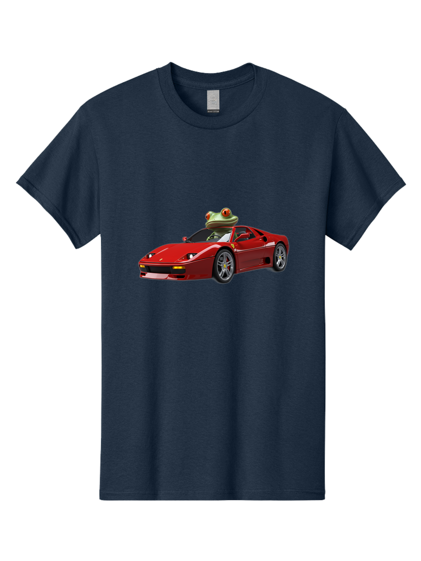 Ferrari-With-Frog-2 Men'S Graphic Tee, 100% Cotton, Comfortable Casual Summer Wear, Machine Washable, Vintage Camera, Old Camera, Antique Camera, Black Camera, Classic Photography, Photography Equipment, Nostalgic Device, Film Camera, Baf806