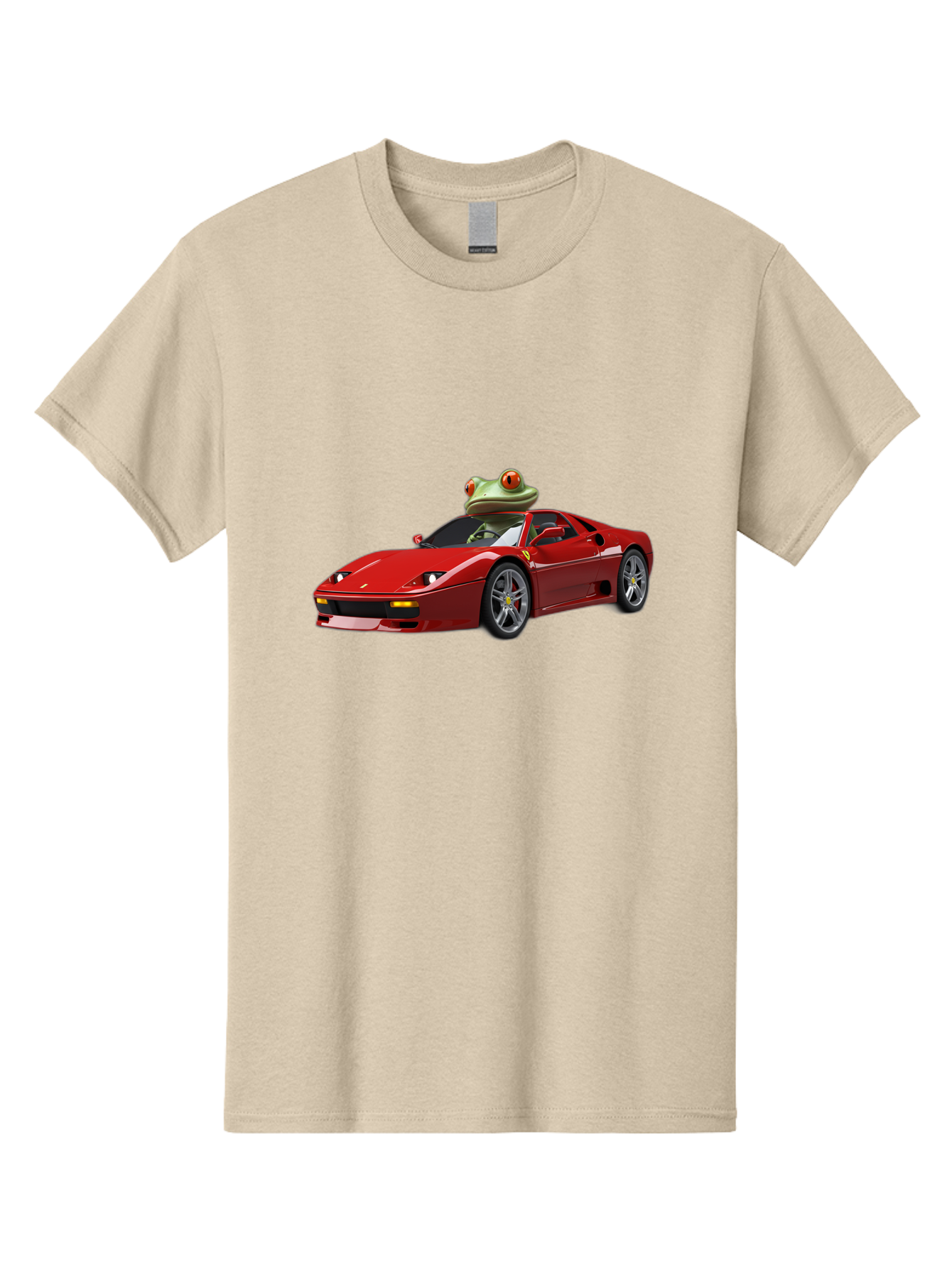 Ferrari-With-Frog-2 Men'S Graphic Tee, 100% Cotton, Comfortable Casual Summer Wear, Machine Washable, Vintage Camera, Old Camera, Antique Camera, Black Camera, Classic Photography, Photography Equipment, Nostalgic Device, Film Camera, Baf806