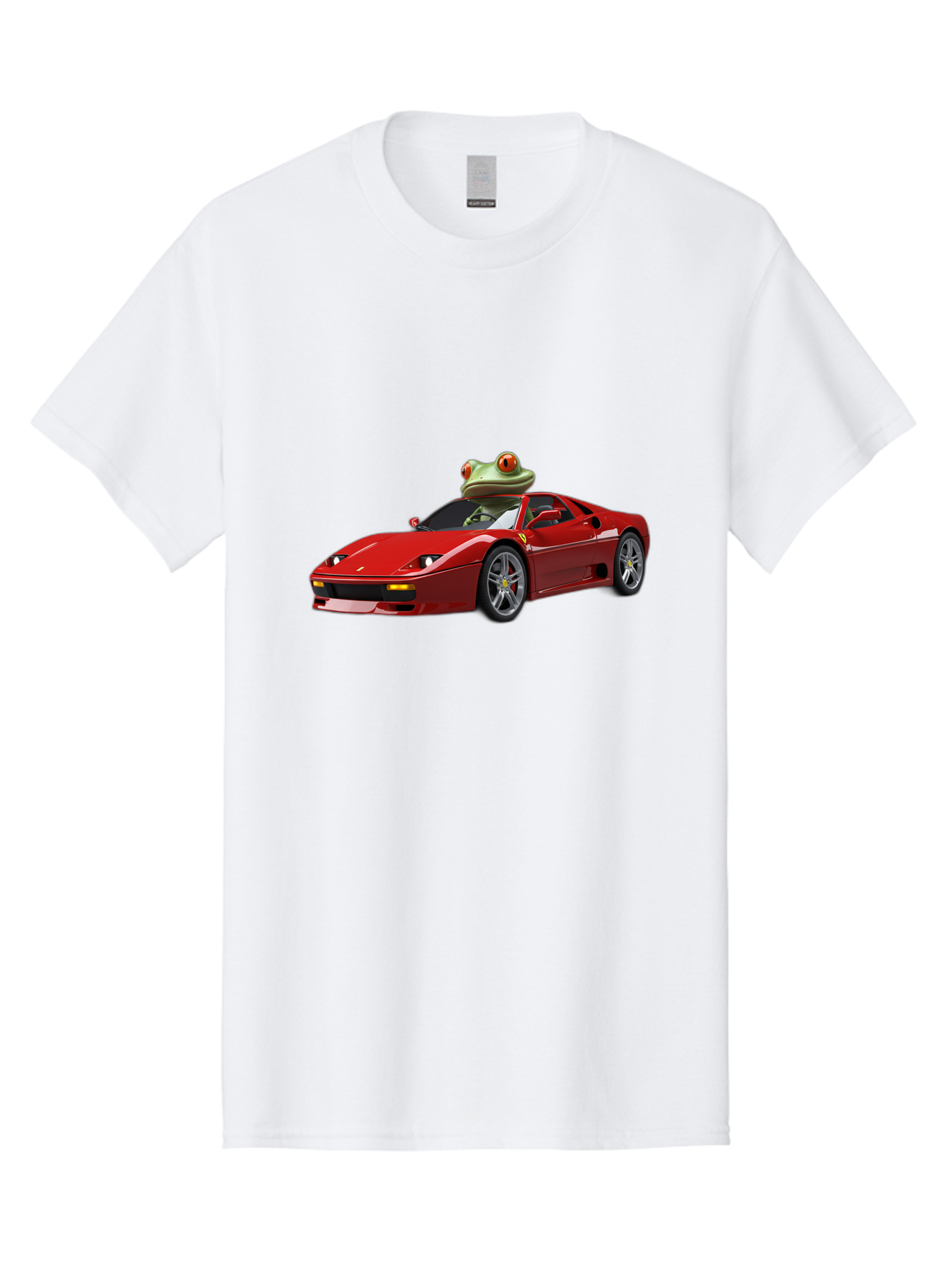 Ferrari-With-Frog-2 Men'S Graphic Tee, 100% Cotton, Comfortable Casual Summer Wear, Machine Washable, Vintage Camera, Old Camera, Antique Camera, Black Camera, Classic Photography, Photography Equipment, Nostalgic Device, Film Camera, Baf806