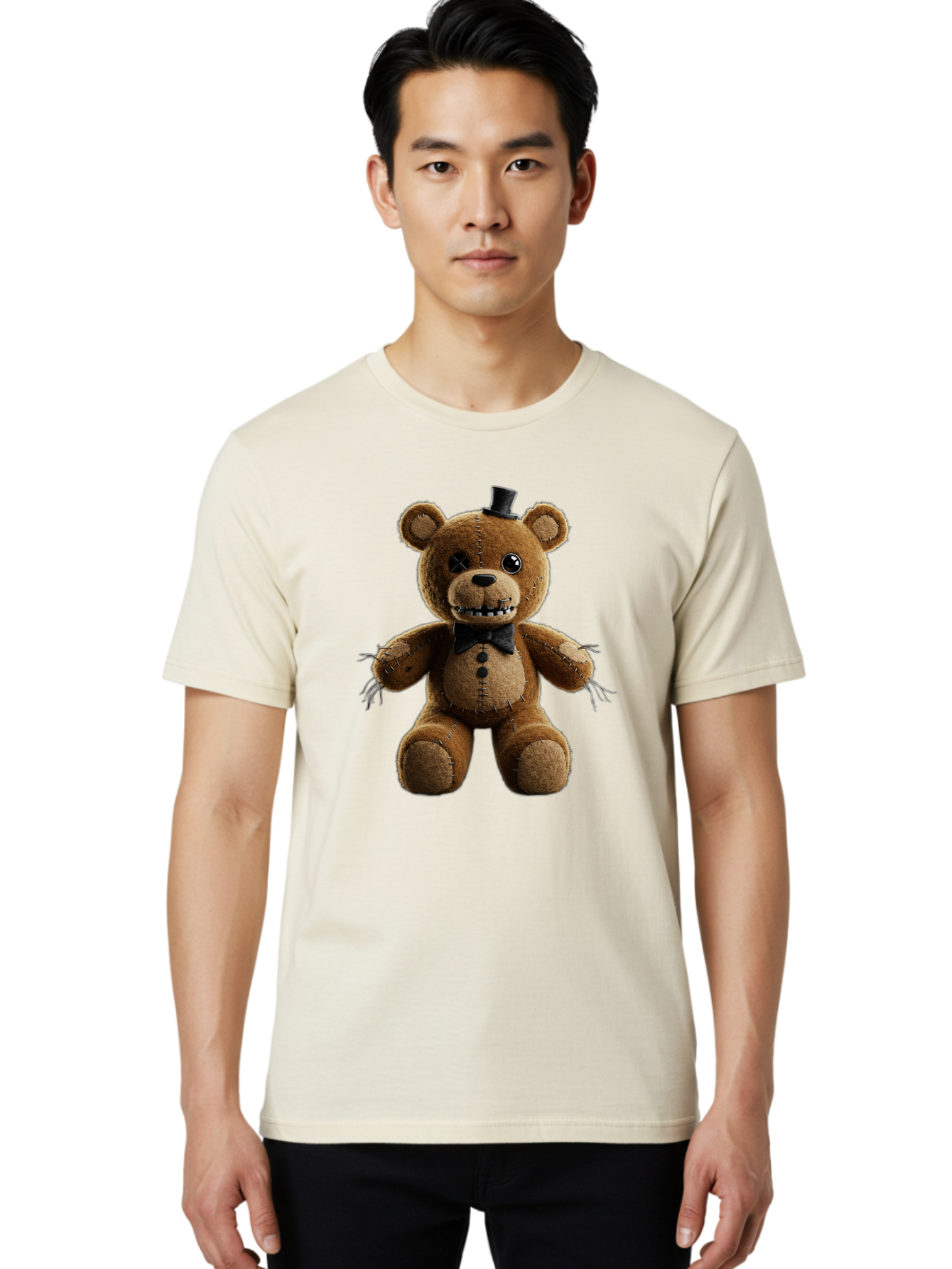 Five-Nights-At-Freddy-S-Teddy-Bear-1 Men'S Graphic Tee, 100% Cotton, Comfortable Casual Summer Wear, Machine Washable, Vintage Camera, Old Camera, Antique Camera, Black Camera, Classic Photography, Photography Equipment, Nostalgic Device, Baf812