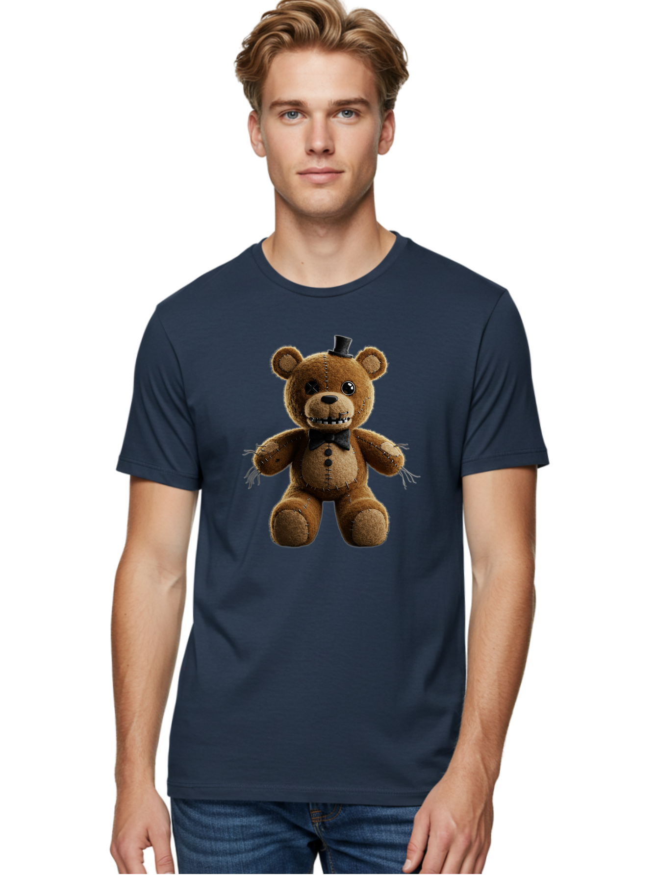 Five-Nights-At-Freddy-S-Teddy-Bear-1 Men'S Graphic Tee, 100% Cotton, Comfortable Casual Summer Wear, Machine Washable, Vintage Camera, Old Camera, Antique Camera, Black Camera, Classic Photography, Photography Equipment, Nostalgic Device, Baf812