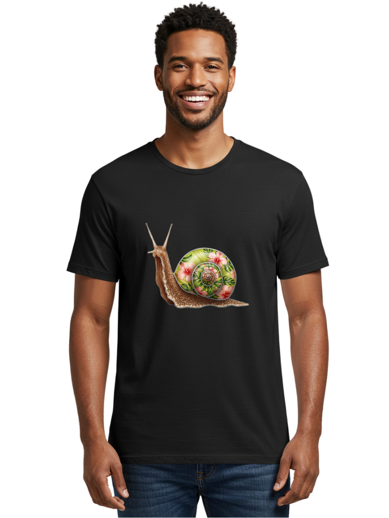 Floral-Snail Men'S Graphic Tee, 100% Cotton, Comfortable Casual Summer Wear, Machine Washable, Vintage Camera, Old Camera, Antique Camera, Black Camera, Classic Photography, Photography Equipment, Nostalgic Device, Film Camera, Camera Art Baf817