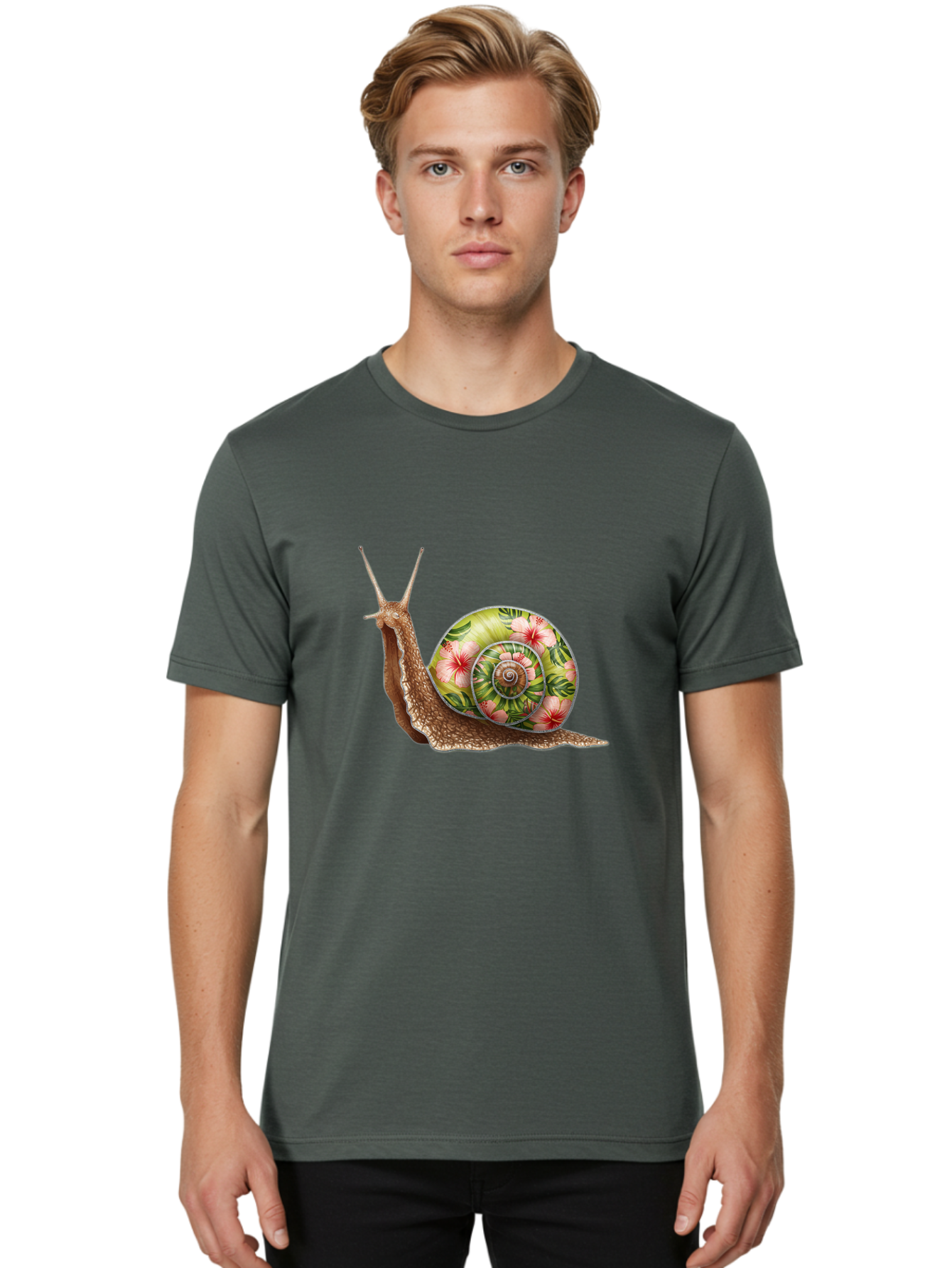 Floral-Snail Men'S Graphic Tee, 100% Cotton, Comfortable Casual Summer Wear, Machine Washable, Vintage Camera, Old Camera, Antique Camera, Black Camera, Classic Photography, Photography Equipment, Nostalgic Device, Film Camera, Camera Art Baf817