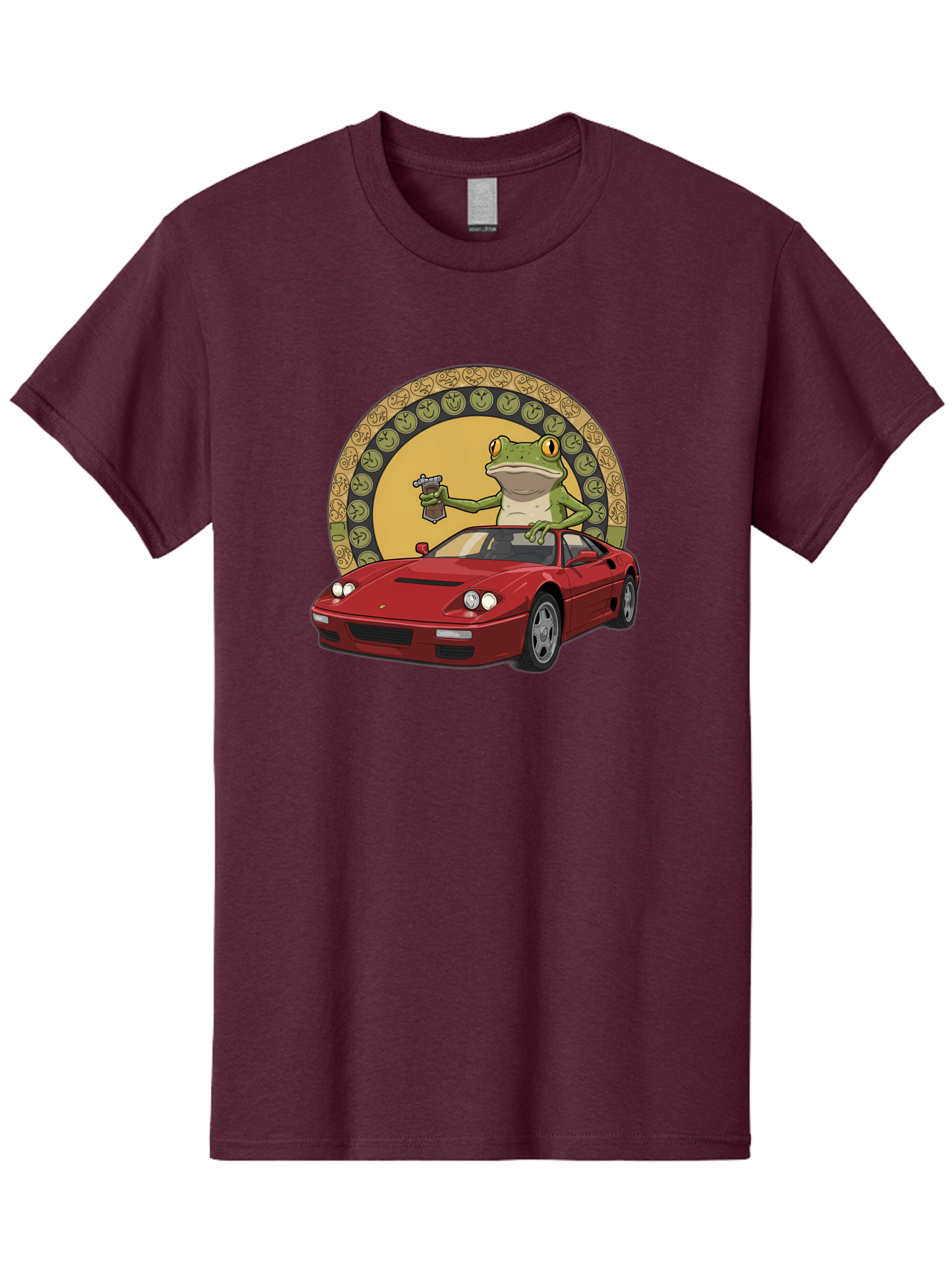 Frog-Driving-Ferrari-1 Men'S Graphic Tee, 100% Cotton, Comfortable Casual Summer Wear, Machine Washable, Vintage Camera, Old Camera, Antique Camera, Black Camera, Classic Photography, Photography Equipment, Nostalgic Device, Film Camera, Baf820