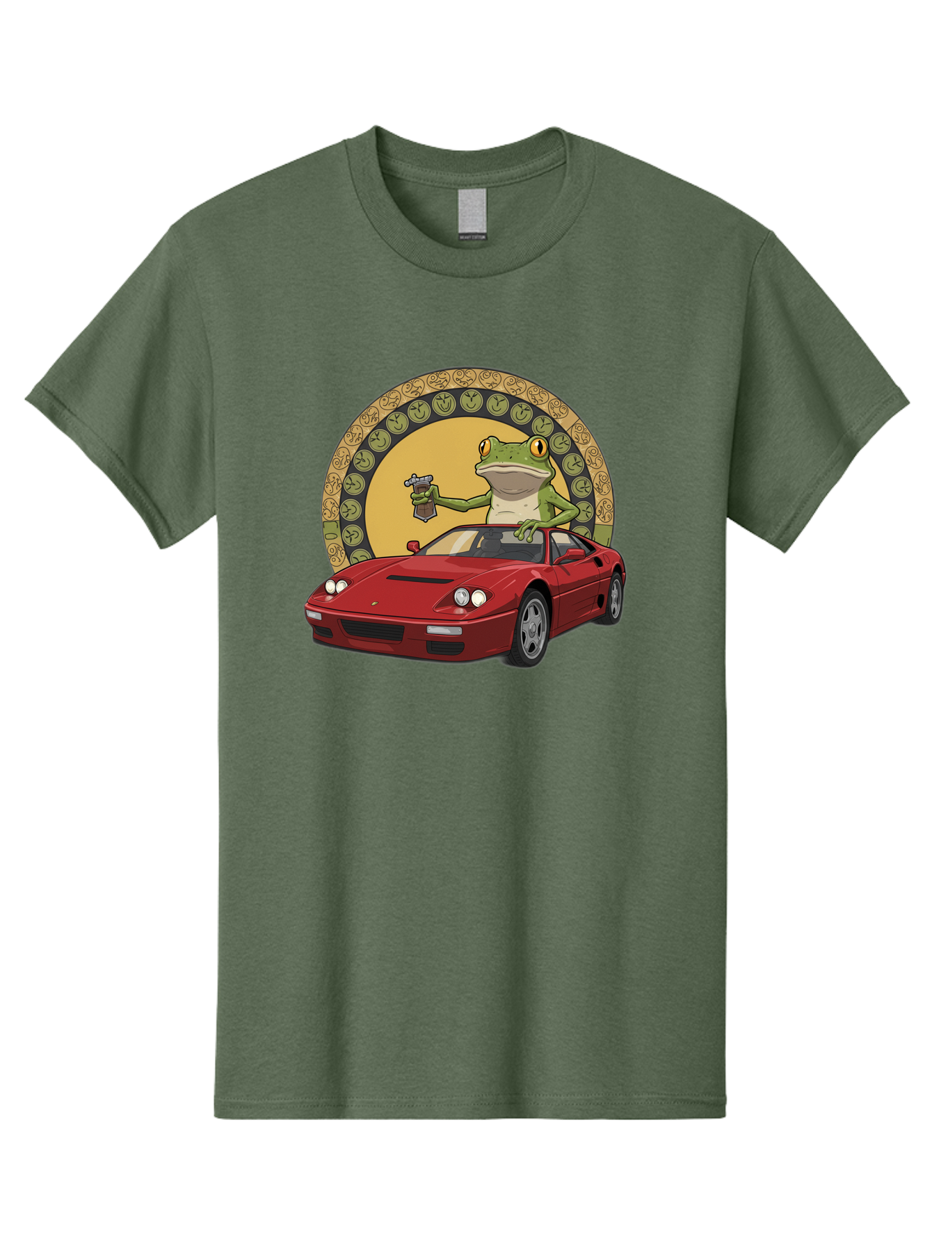 Frog-Driving-Ferrari-1 Men'S Graphic Tee, 100% Cotton, Comfortable Casual Summer Wear, Machine Washable, Vintage Camera, Old Camera, Antique Camera, Black Camera, Classic Photography, Photography Equipment, Nostalgic Device, Film Camera, Baf820