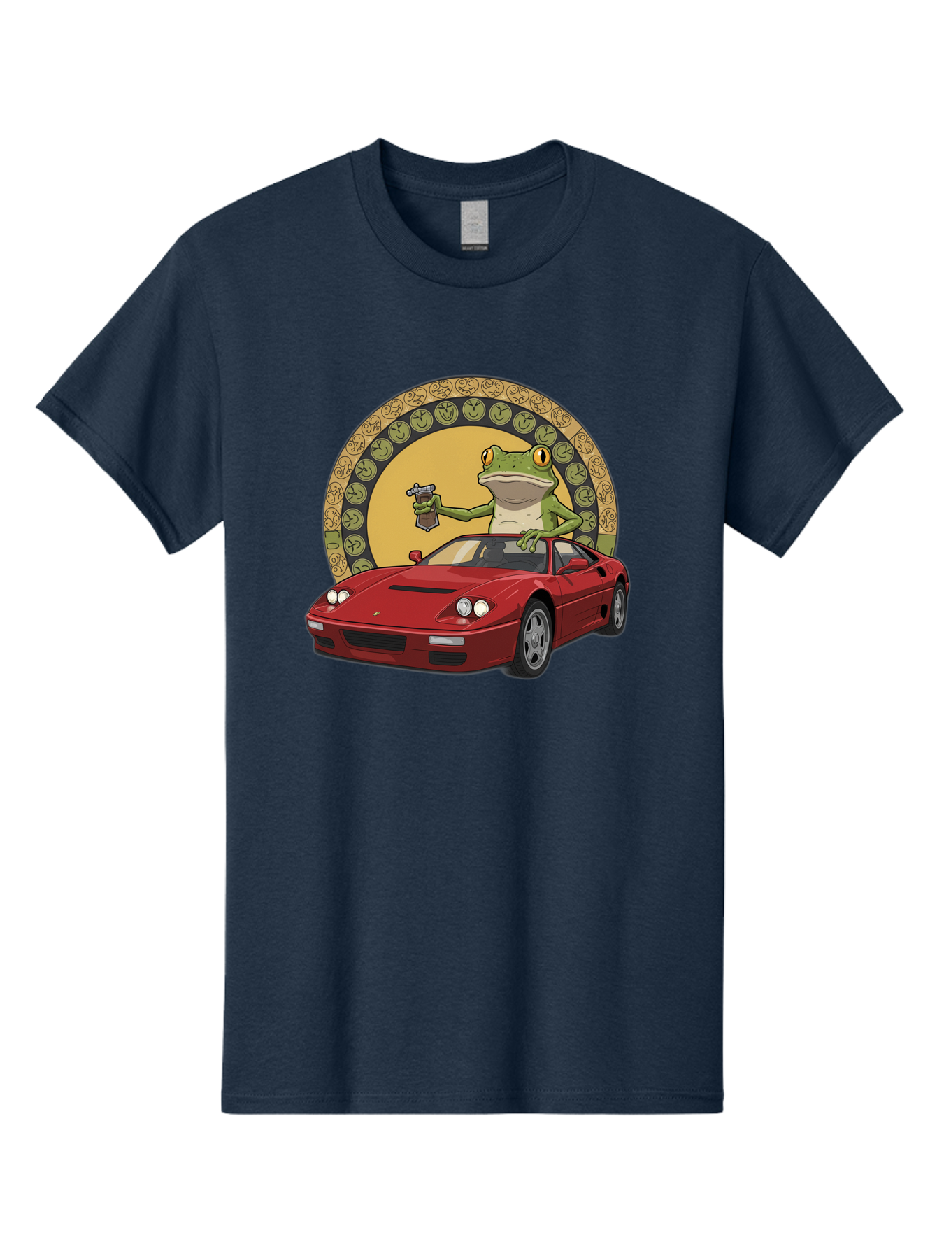 Frog-Driving-Ferrari-1 Men'S Graphic Tee, 100% Cotton, Comfortable Casual Summer Wear, Machine Washable, Vintage Camera, Old Camera, Antique Camera, Black Camera, Classic Photography, Photography Equipment, Nostalgic Device, Film Camera, Baf820