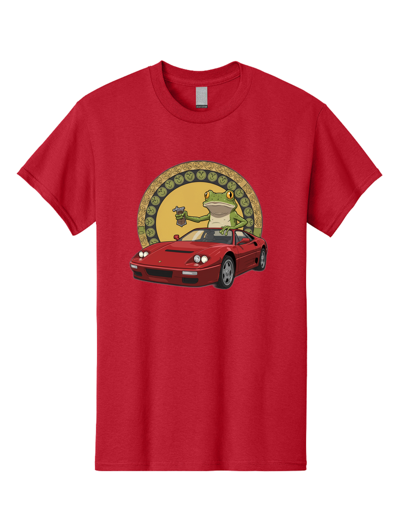Frog-Driving-Ferrari-1 Men'S Graphic Tee, 100% Cotton, Comfortable Casual Summer Wear, Machine Washable, Vintage Camera, Old Camera, Antique Camera, Black Camera, Classic Photography, Photography Equipment, Nostalgic Device, Film Camera, Baf820