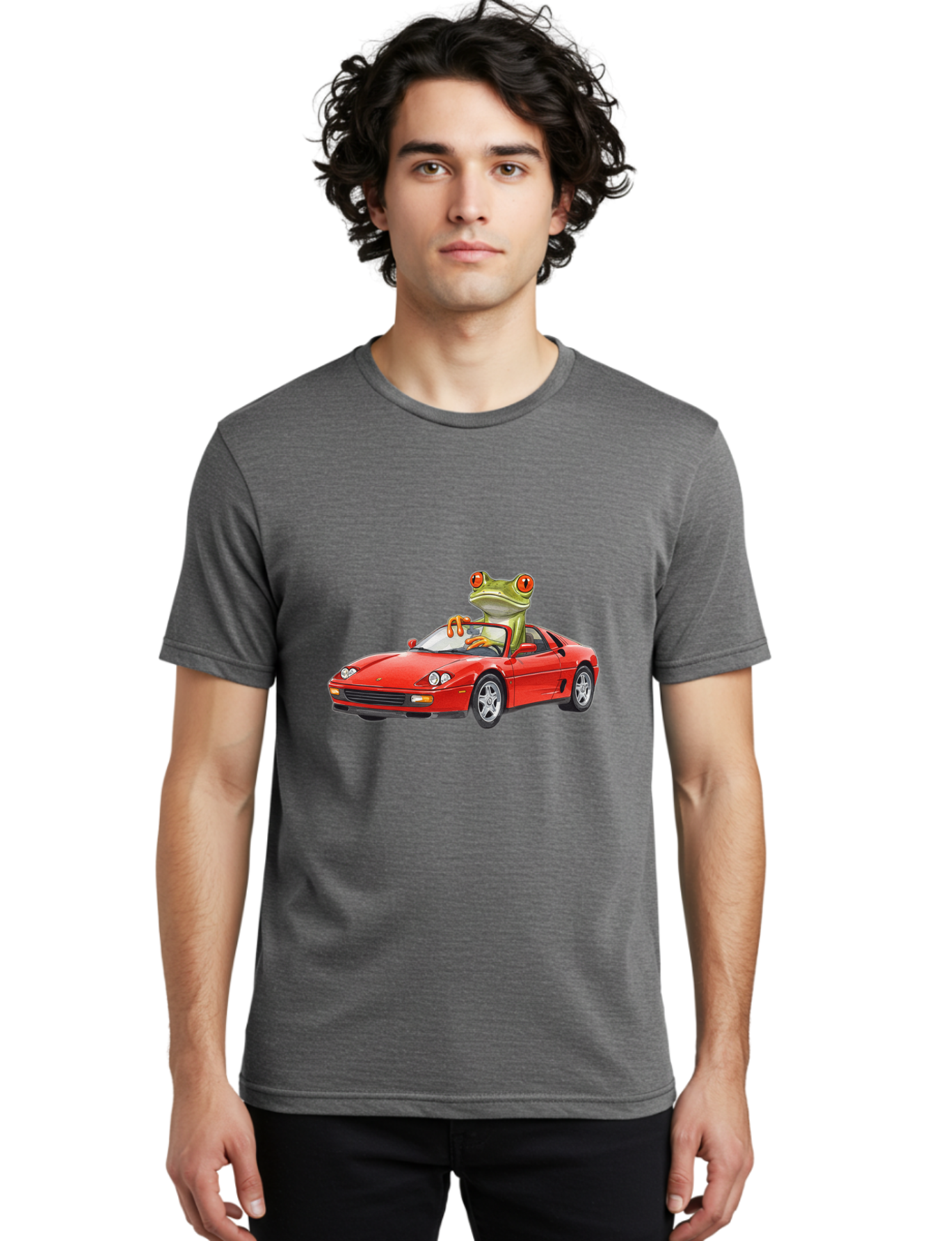 Frog-Driving-Ferrari Men'S Graphic Tee, 100% Cotton, Comfortable Casual Summer Wear, Machine Washable, Vintage Camera, Old Camera, Antique Camera, Black Camera, Classic Photography, Photography Equipment, Nostalgic Device, Film Camera, Baf821