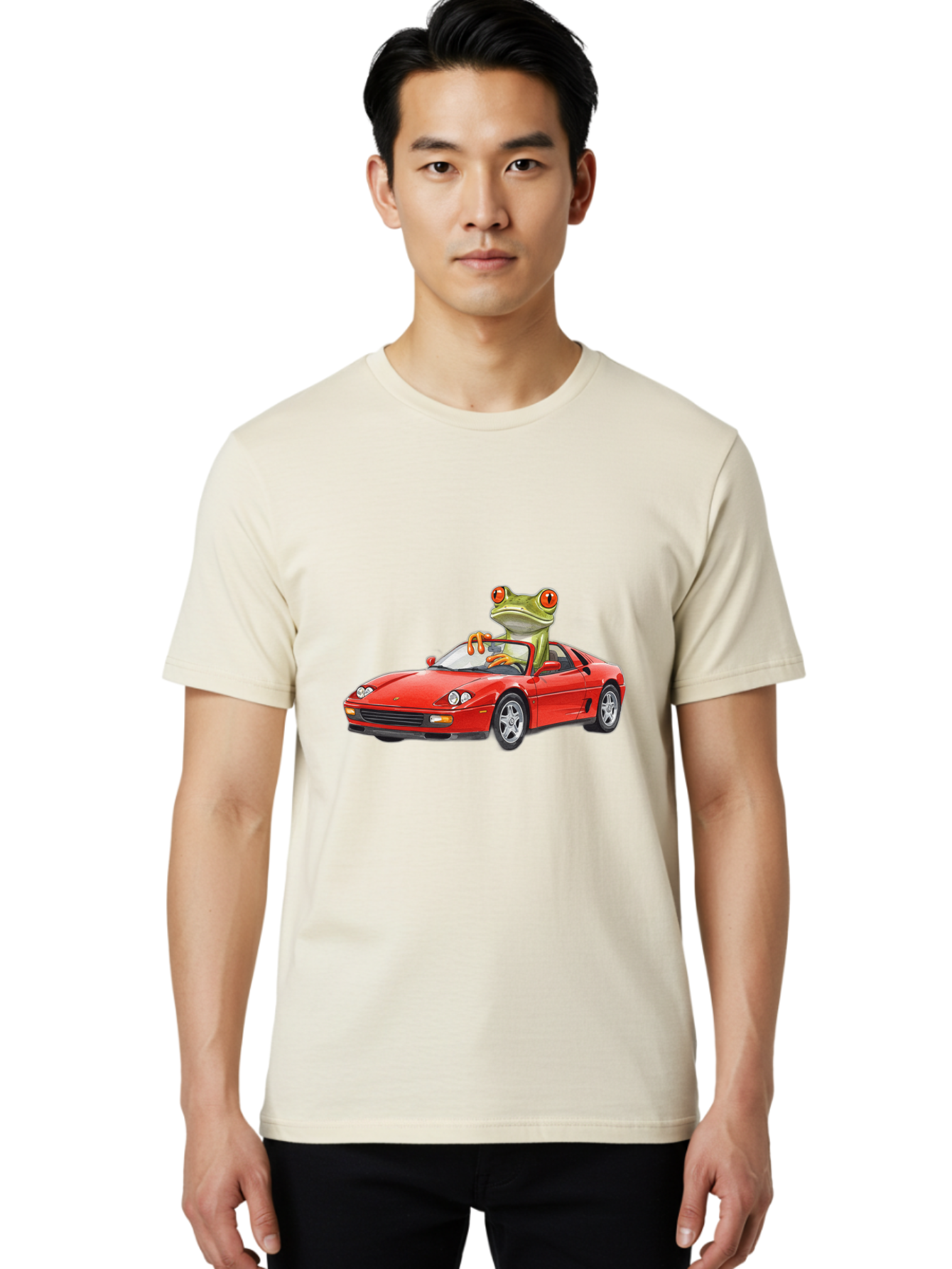 Frog-Driving-Ferrari Men'S Graphic Tee, 100% Cotton, Comfortable Casual Summer Wear, Machine Washable, Vintage Camera, Old Camera, Antique Camera, Black Camera, Classic Photography, Photography Equipment, Nostalgic Device, Film Camera, Baf821