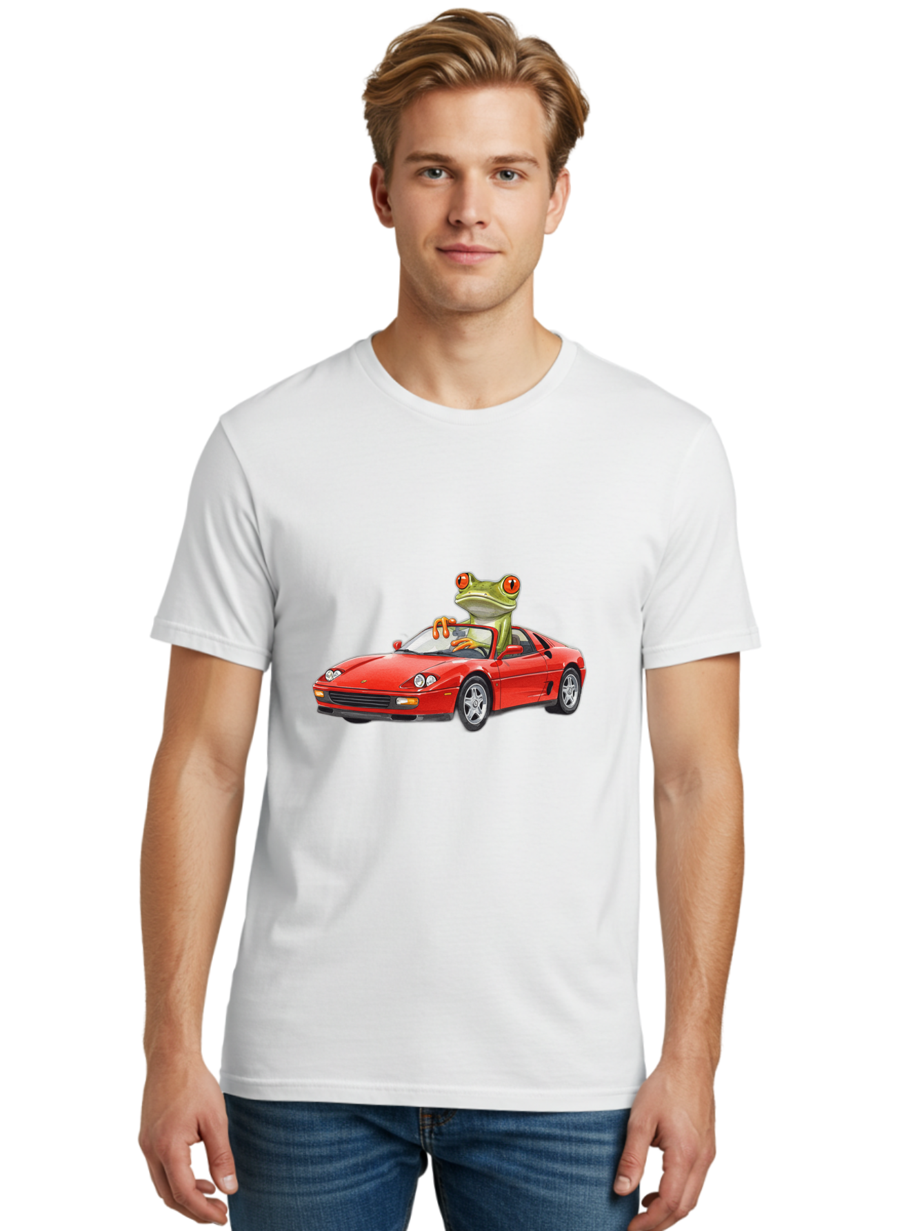 Frog-Driving-Ferrari Men'S Graphic Tee, 100% Cotton, Comfortable Casual Summer Wear, Machine Washable, Vintage Camera, Old Camera, Antique Camera, Black Camera, Classic Photography, Photography Equipment, Nostalgic Device, Film Camera, Baf821
