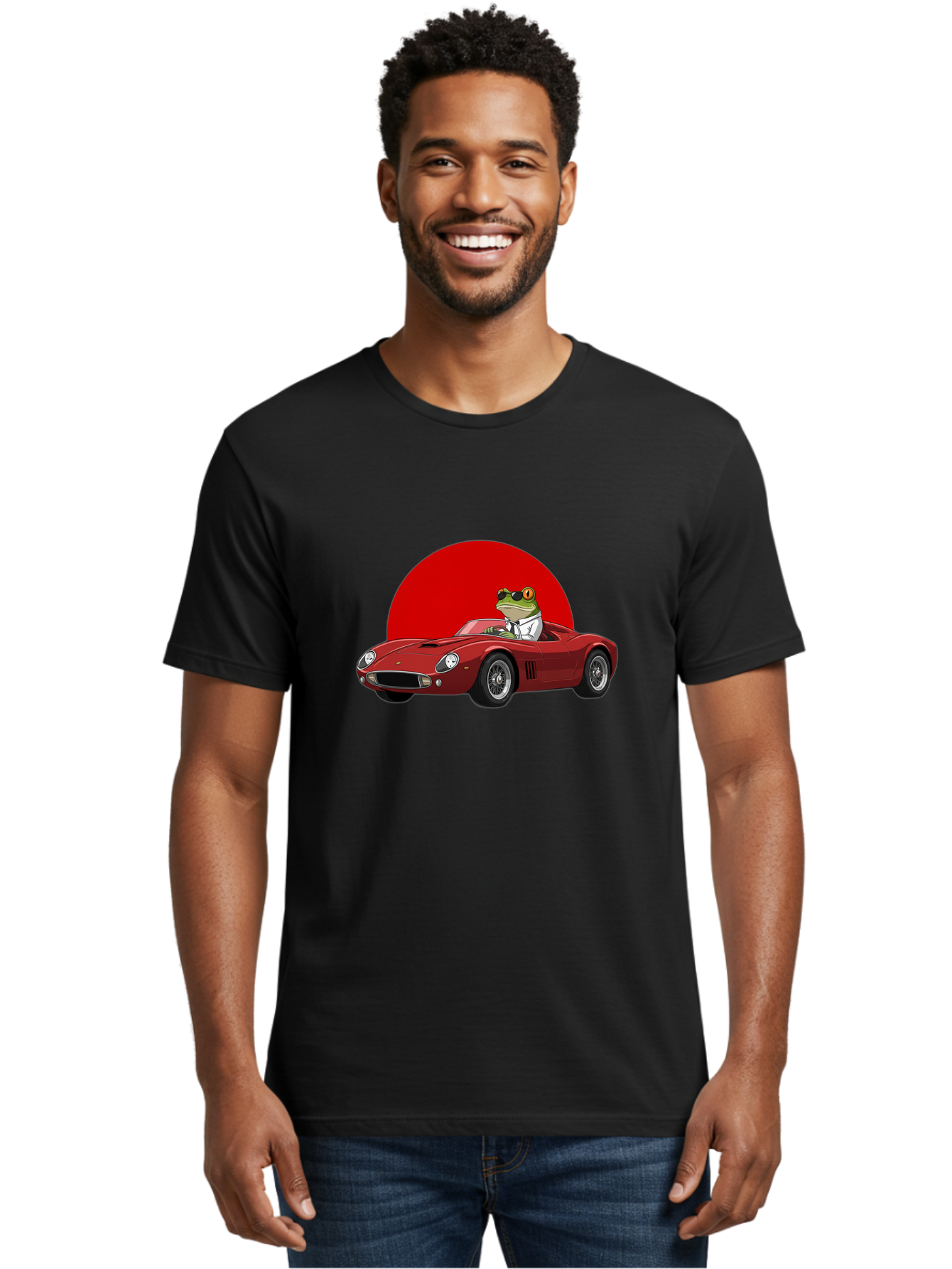 Frog-Driving-Red-Convertible Men'S Graphic Tee, 100% Cotton, Comfortable Casual Summer Wear, Machine Washable, Vintage Camera, Old Camera, Antique Camera, Black Camera, Classic Photography, Photography Equipment, Nostalgic Device, Film Camera, Baf822