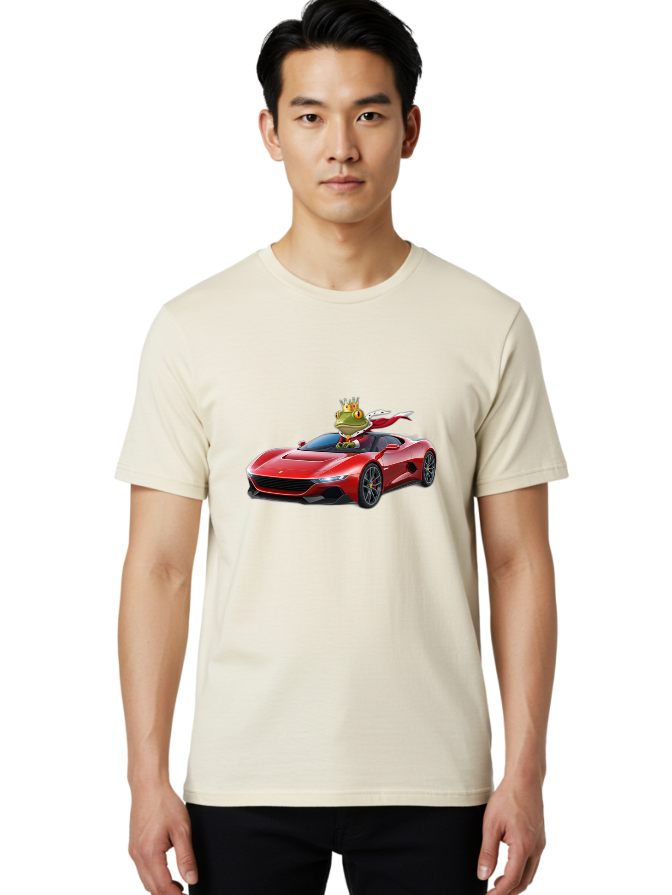 Frog-In-Ferrari-1 Men'S Graphic Tee, 100% Cotton, Comfortable Casual Summer Wear, Machine Washable, Vintage Camera, Old Camera, Antique Camera, Black Camera, Classic Photography, Photography Equipment, Nostalgic Device, Film Camera, Camera Art Baf825