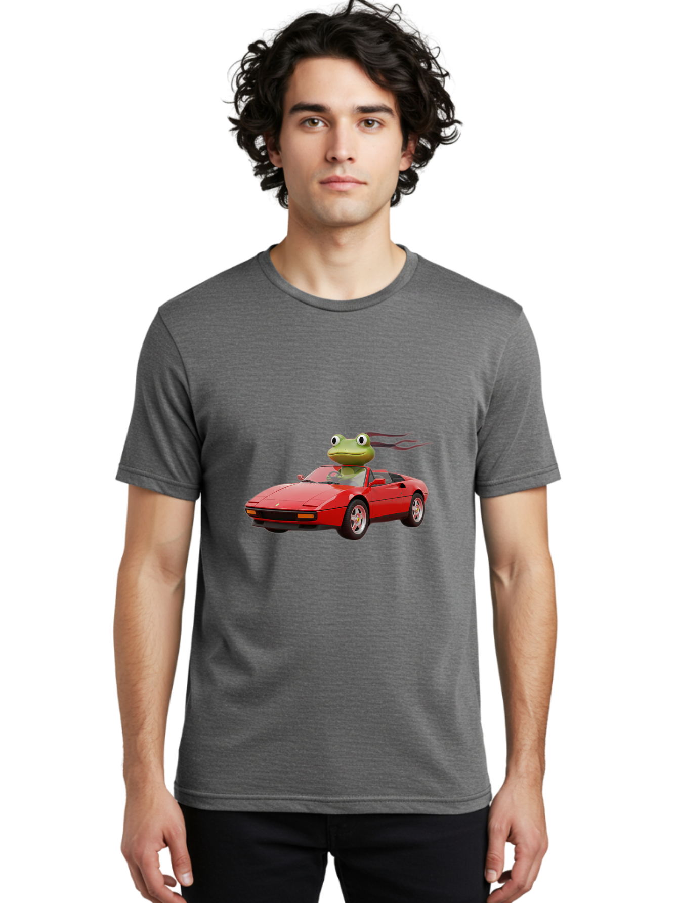 Frog-In-Ferrari-2 Men'S Graphic Tee, 100% Cotton, Comfortable Casual Summer Wear, Machine Washable, Vintage Camera, Old Camera, Antique Camera, Black Camera, Classic Photography, Photography Equipment, Nostalgic Device, Film Camera, Camera Art Baf826