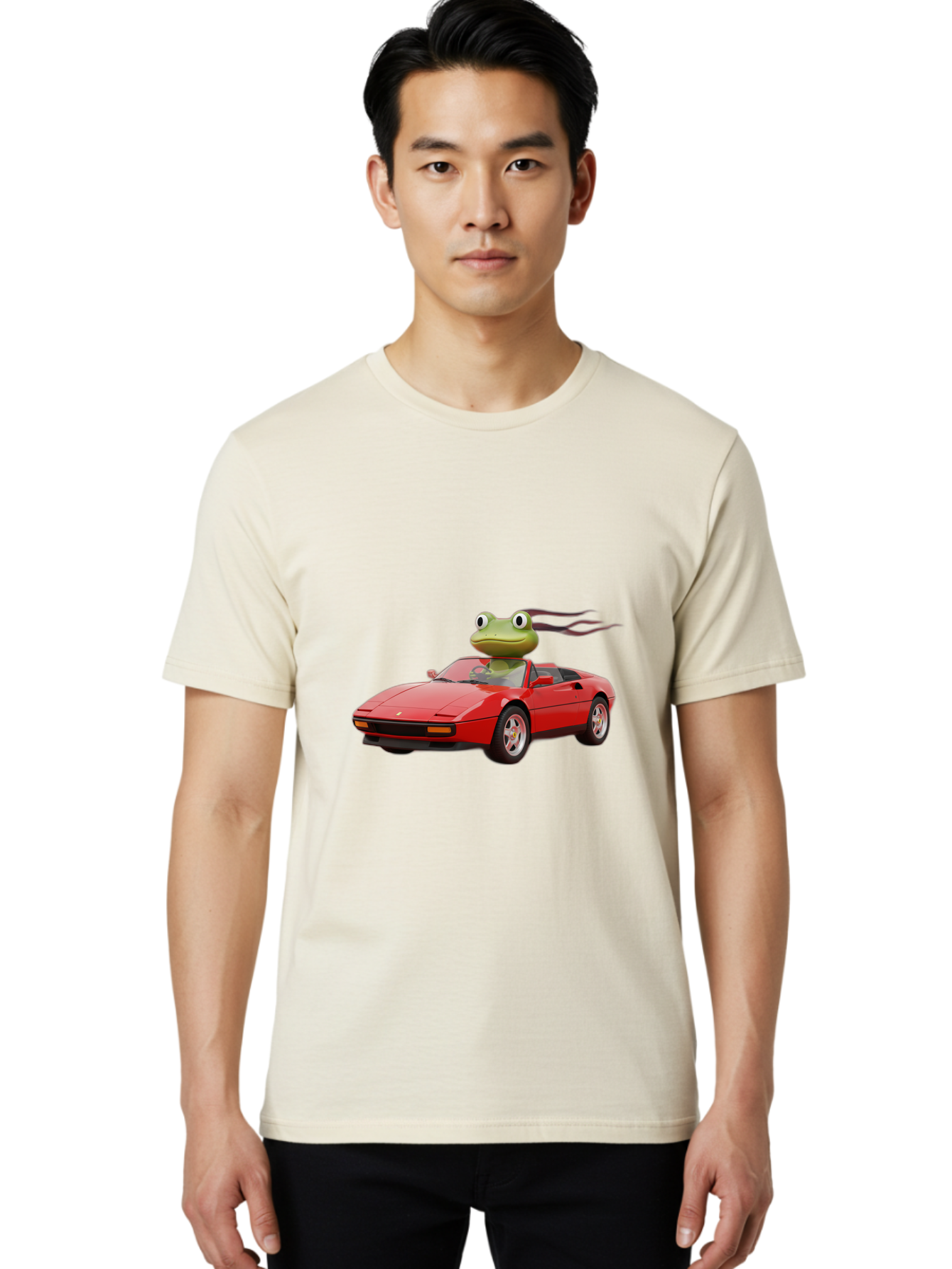 Frog-In-Ferrari-2 Men'S Graphic Tee, 100% Cotton, Comfortable Casual Summer Wear, Machine Washable, Vintage Camera, Old Camera, Antique Camera, Black Camera, Classic Photography, Photography Equipment, Nostalgic Device, Film Camera, Camera Art Baf826