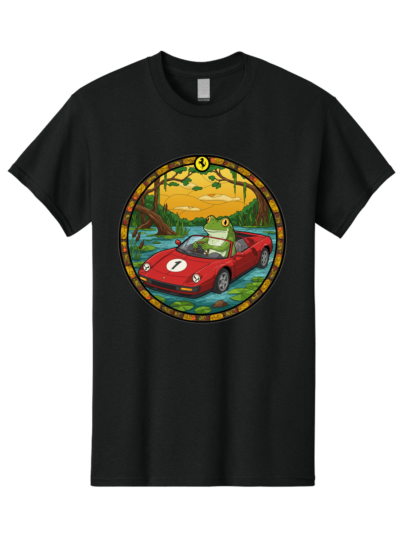 Frog-In-Ferrari-3 Men'S Graphic Tee, 100% Cotton, Comfortable Casual Summer Wear, Machine Washable, Vintage Camera, Old Camera, Antique Camera, Black Camera, Classic Photography, Photography Equipment, Nostalgic Device, Film Camera, Camera Art Baf827