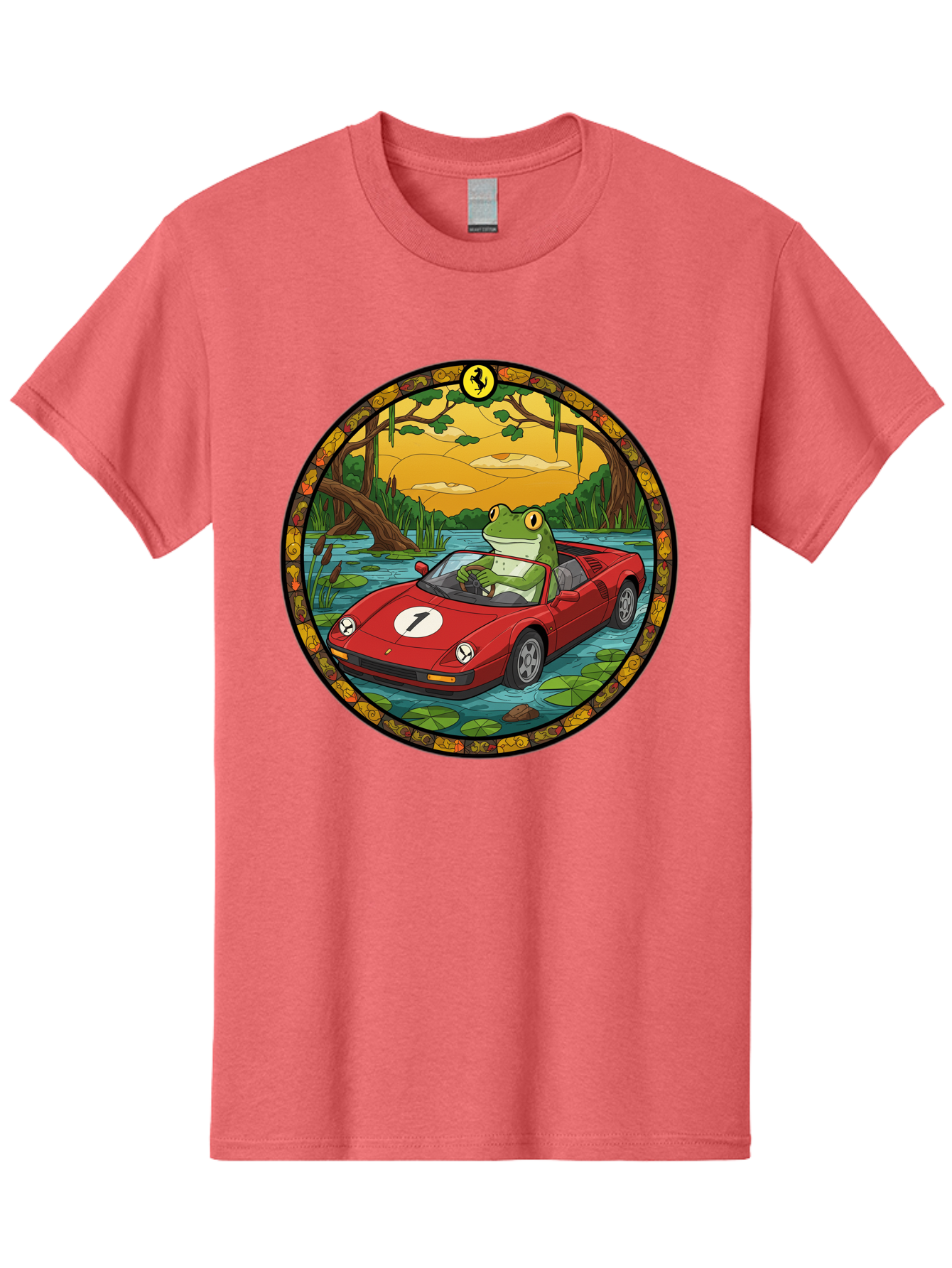 Frog-In-Ferrari-3 Men'S Graphic Tee, 100% Cotton, Comfortable Casual Summer Wear, Machine Washable, Vintage Camera, Old Camera, Antique Camera, Black Camera, Classic Photography, Photography Equipment, Nostalgic Device, Film Camera, Camera Art Baf827