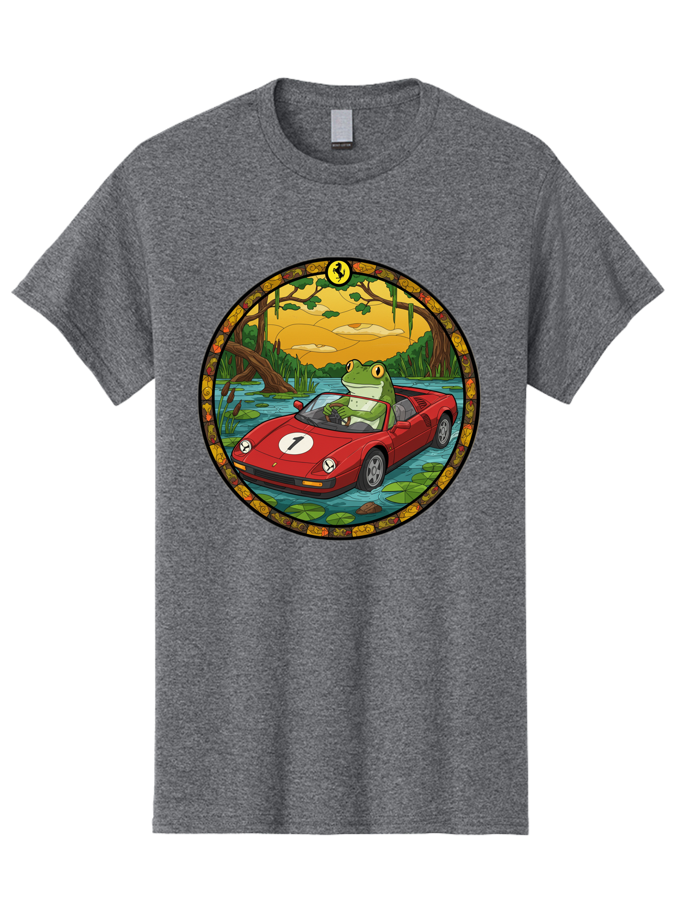 Frog-In-Ferrari-3 Men'S Graphic Tee, 100% Cotton, Comfortable Casual Summer Wear, Machine Washable, Vintage Camera, Old Camera, Antique Camera, Black Camera, Classic Photography, Photography Equipment, Nostalgic Device, Film Camera, Camera Art Baf827