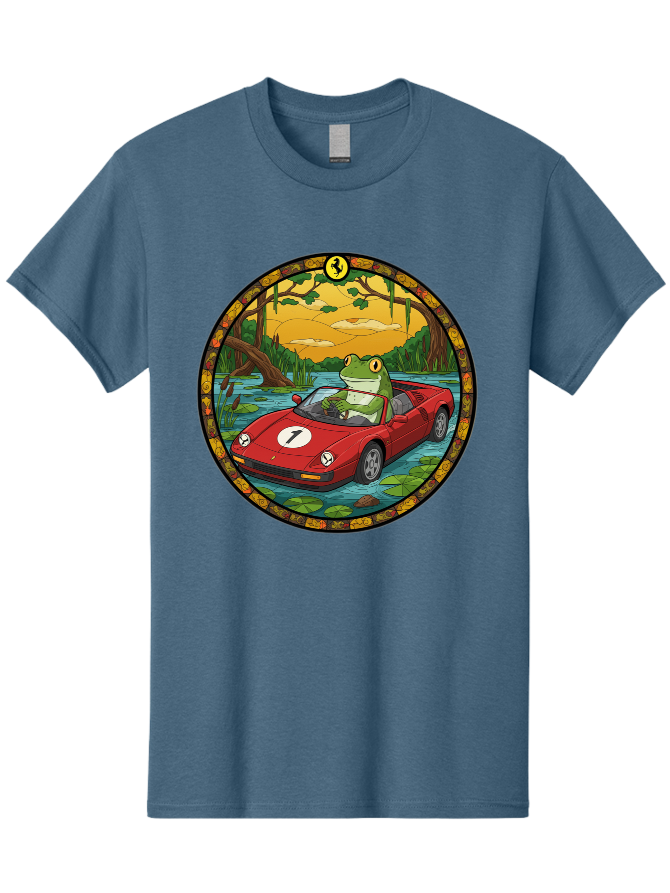Frog-In-Ferrari-3 Men'S Graphic Tee, 100% Cotton, Comfortable Casual Summer Wear, Machine Washable, Vintage Camera, Old Camera, Antique Camera, Black Camera, Classic Photography, Photography Equipment, Nostalgic Device, Film Camera, Camera Art Baf827