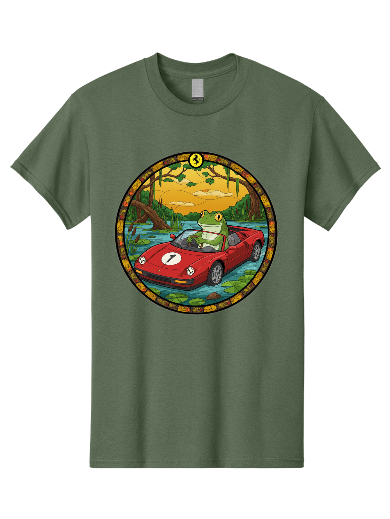 Frog-In-Ferrari-3 Men'S Graphic Tee, 100% Cotton, Comfortable Casual Summer Wear, Machine Washable, Vintage Camera, Old Camera, Antique Camera, Black Camera, Classic Photography, Photography Equipment, Nostalgic Device, Film Camera, Camera Art Baf827